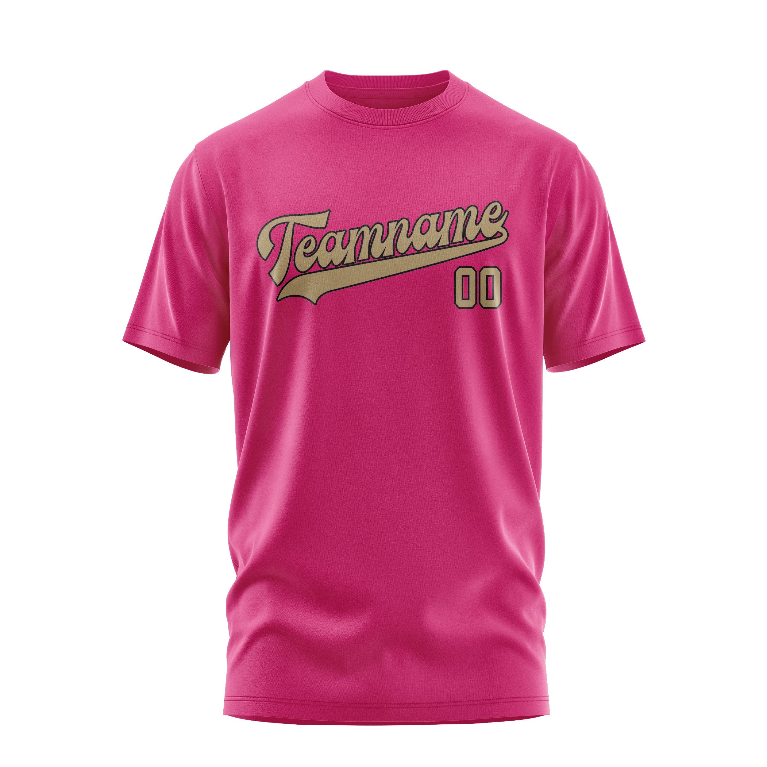 Custom Pink Light Khaki T-Shirt
