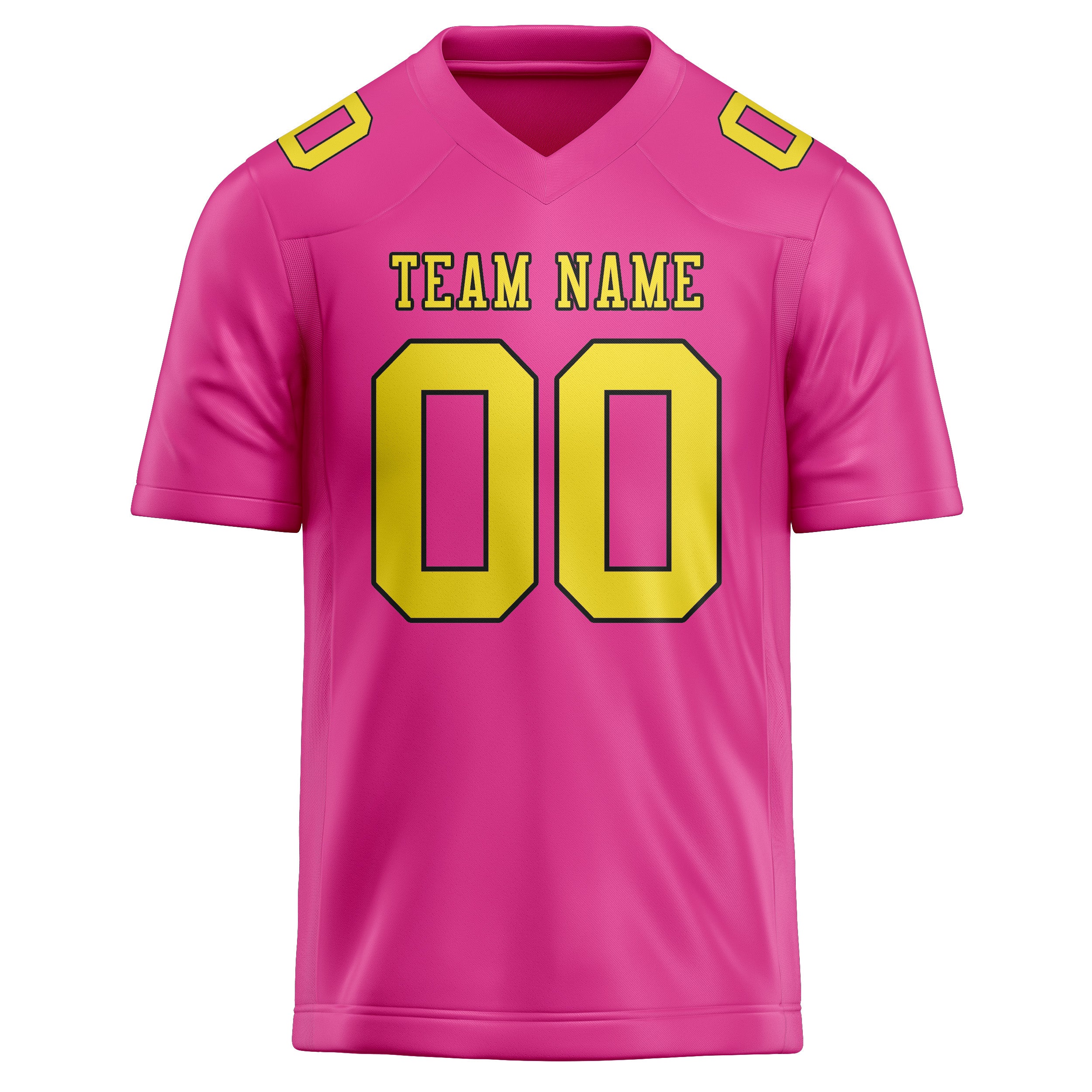 Custom Pink Light Yellow Football Jersey