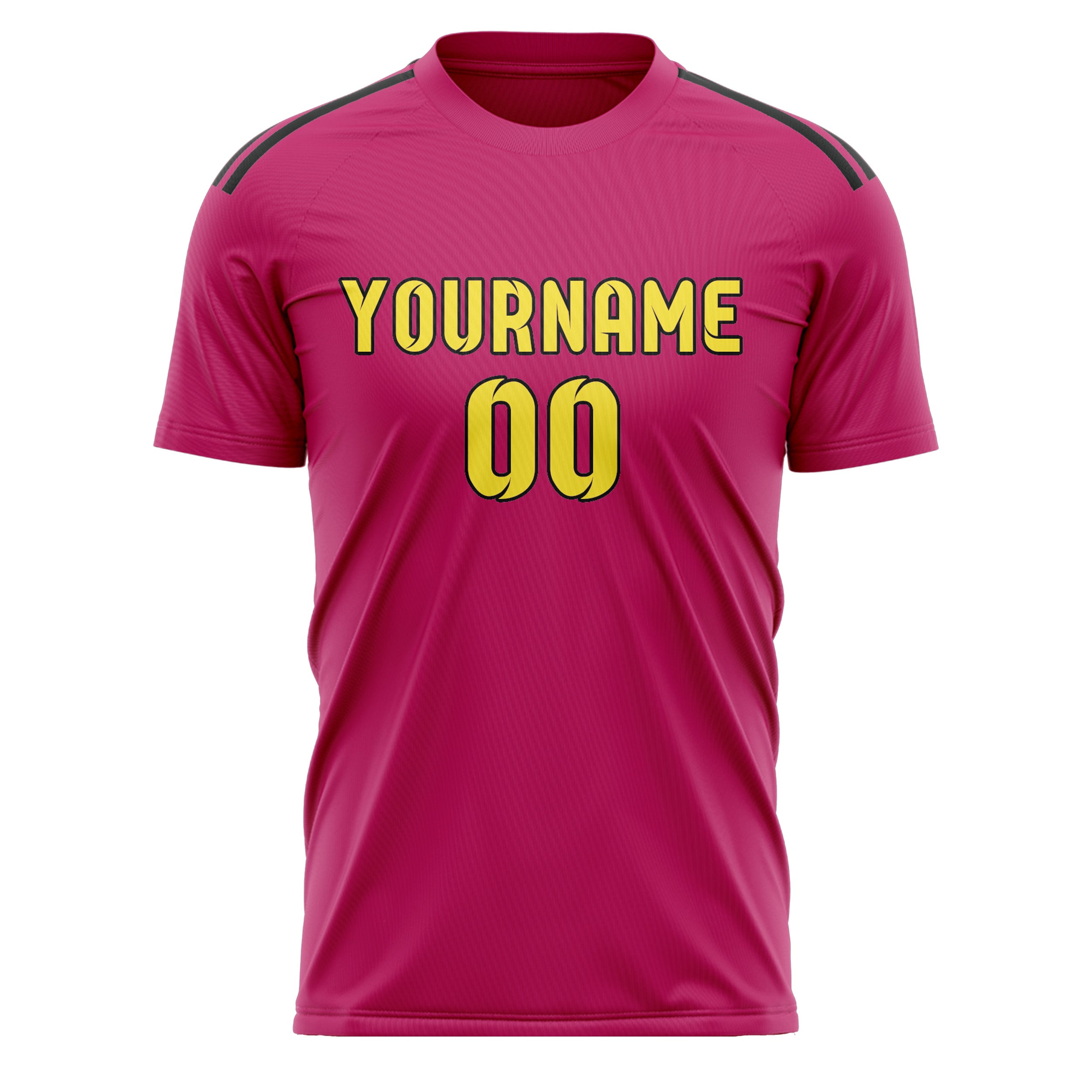 Custom Pink Light Yellow Soccer Jersey