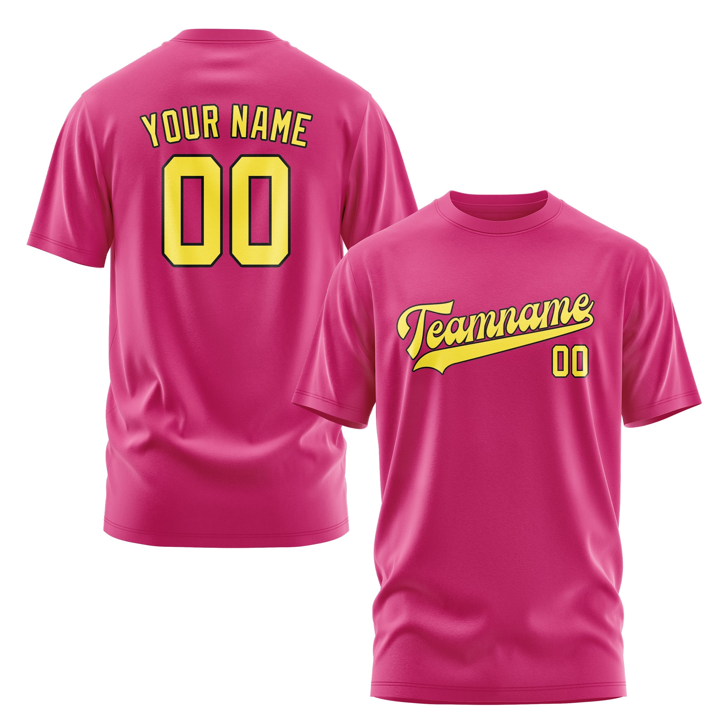 Custom Pink Light Yellow T-Shirt