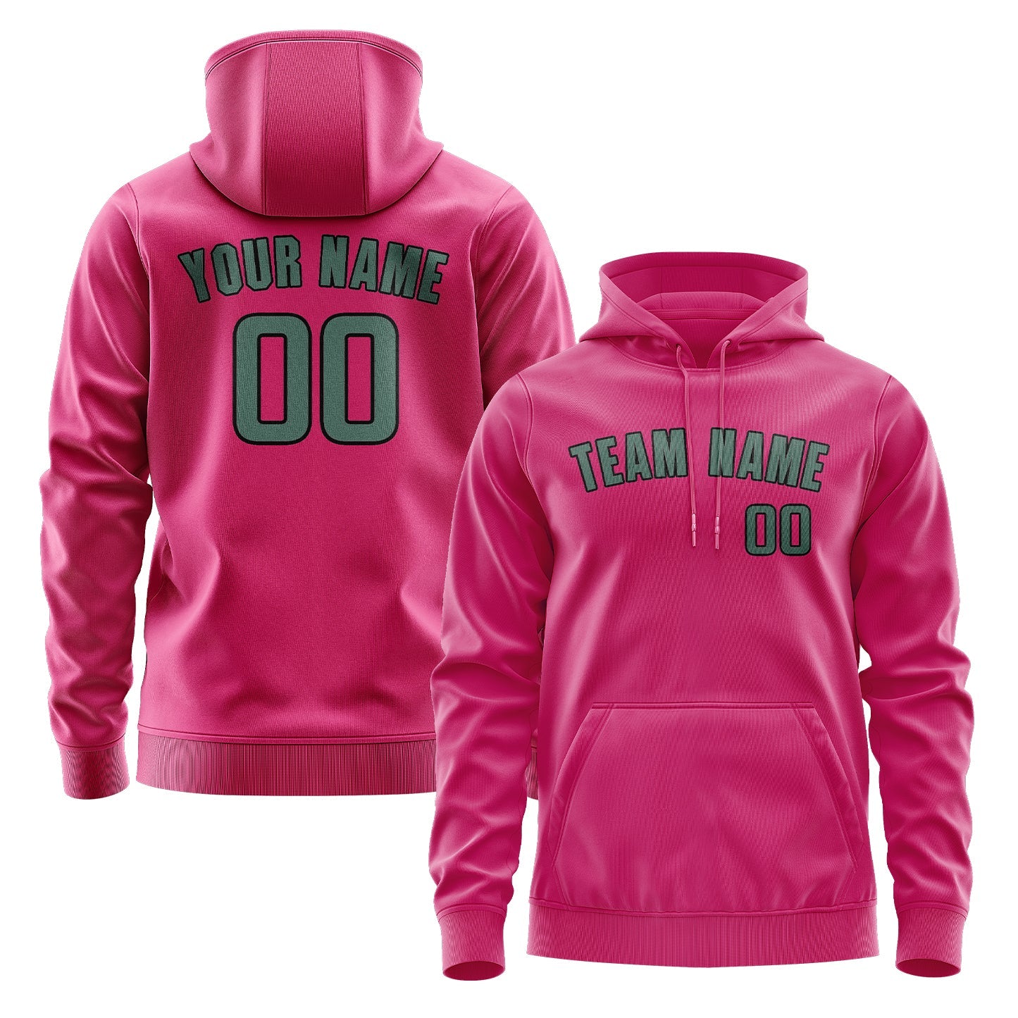 Custom Pink Blue Green Hoodie
