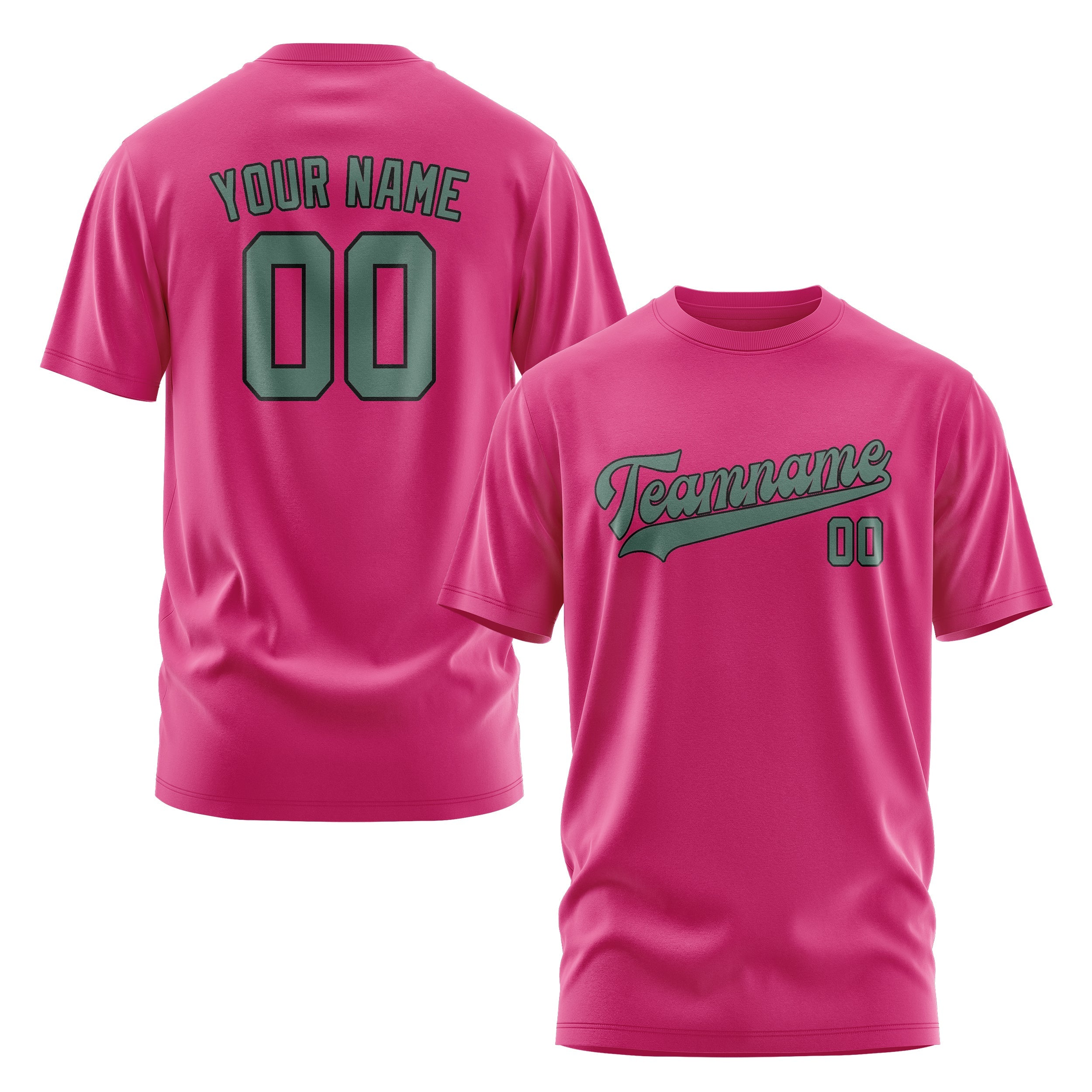 Custom Pink Blue Green T-Shirt