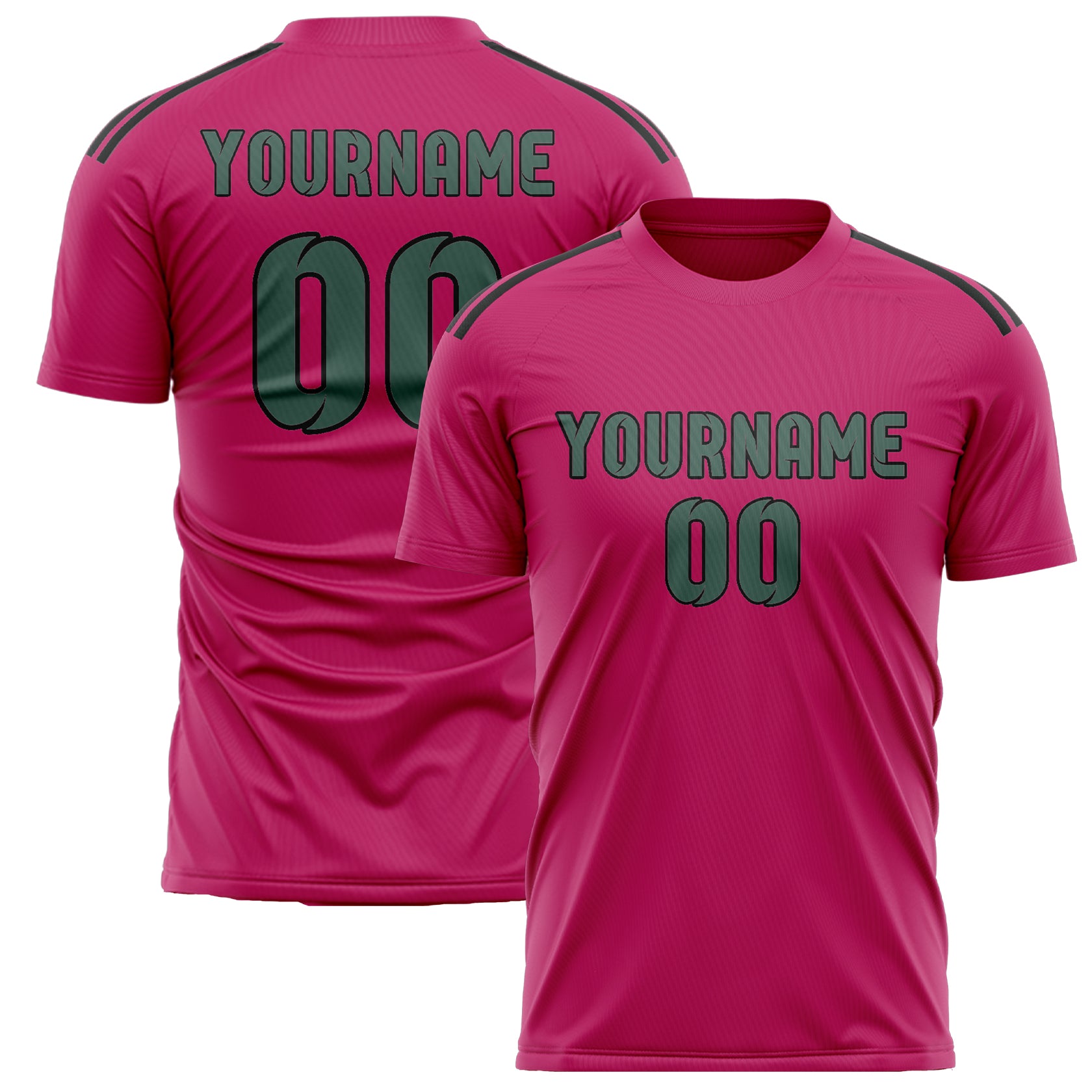 Custom Pink Blue Green Soccer Jersey