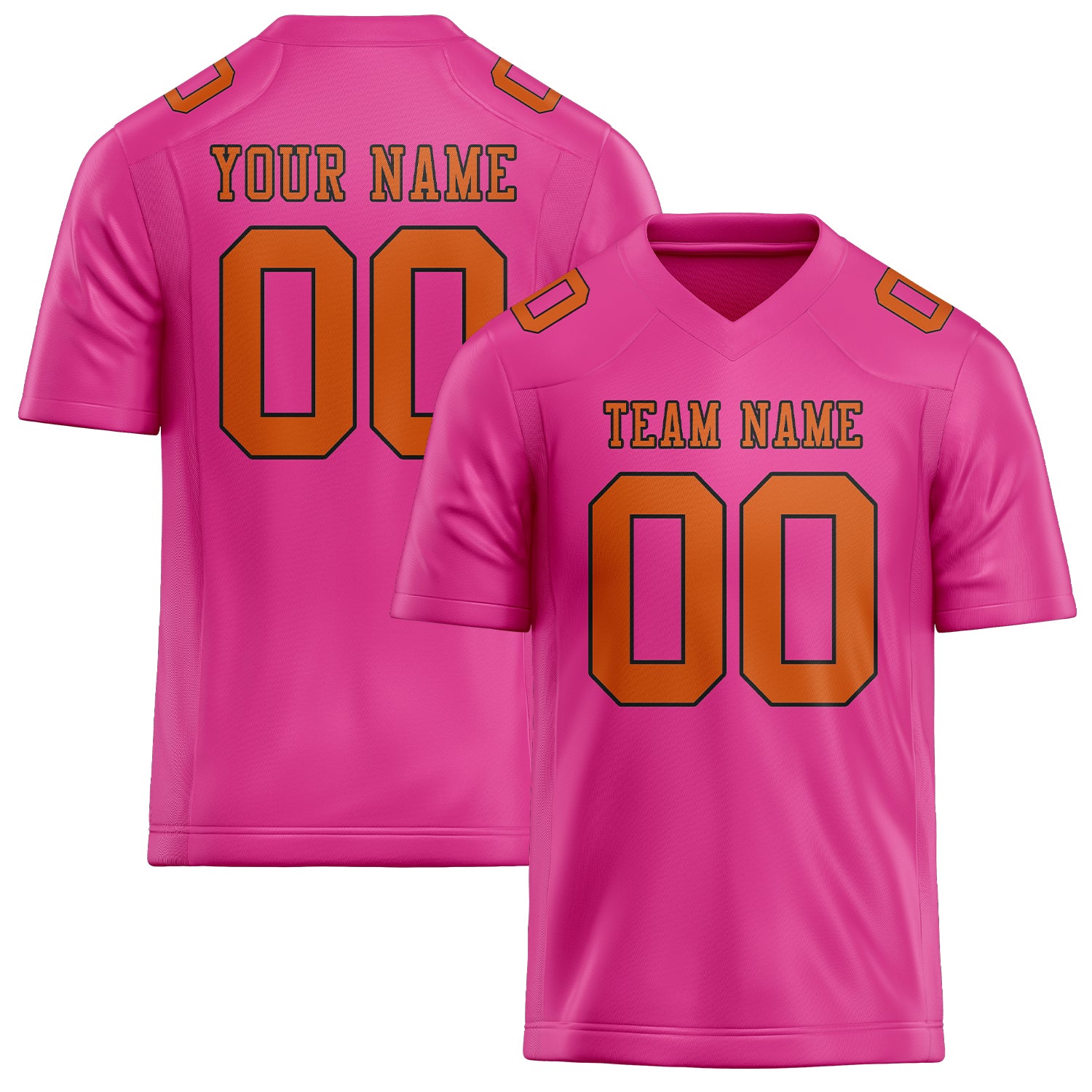Custom Pink Orange Football Jersey