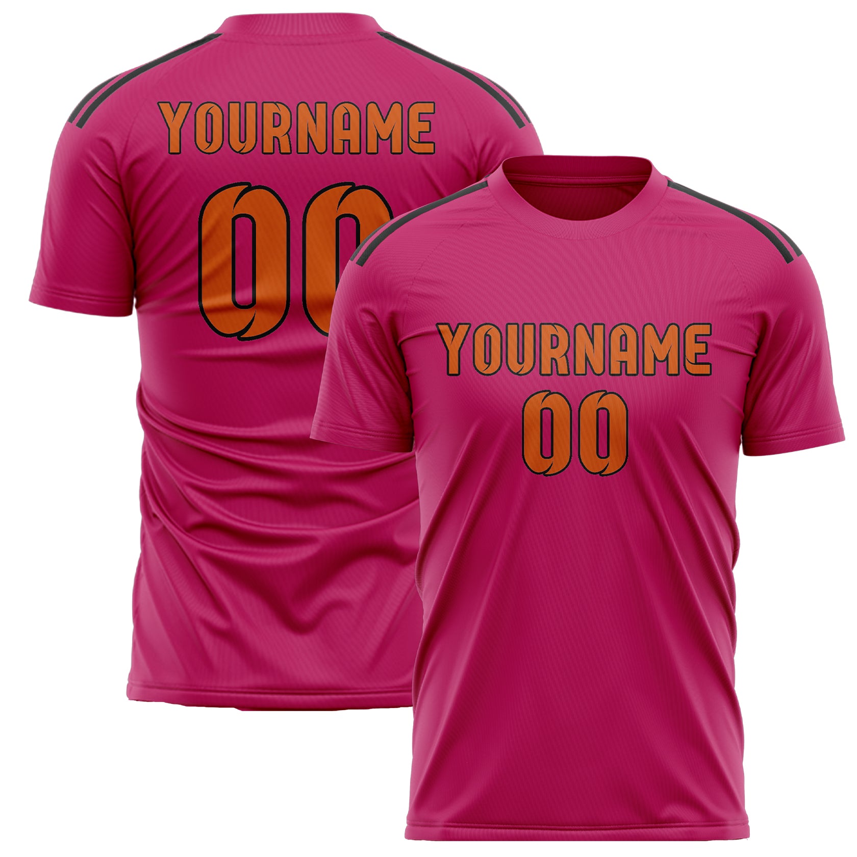Custom Pink Orange Soccer Jersey