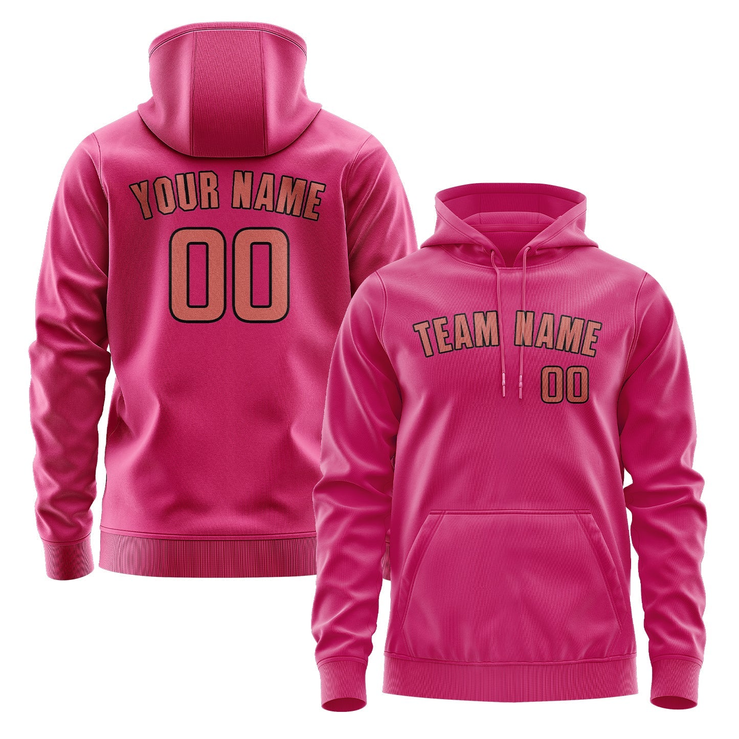 Custom Pink Copper Rose Hoodie