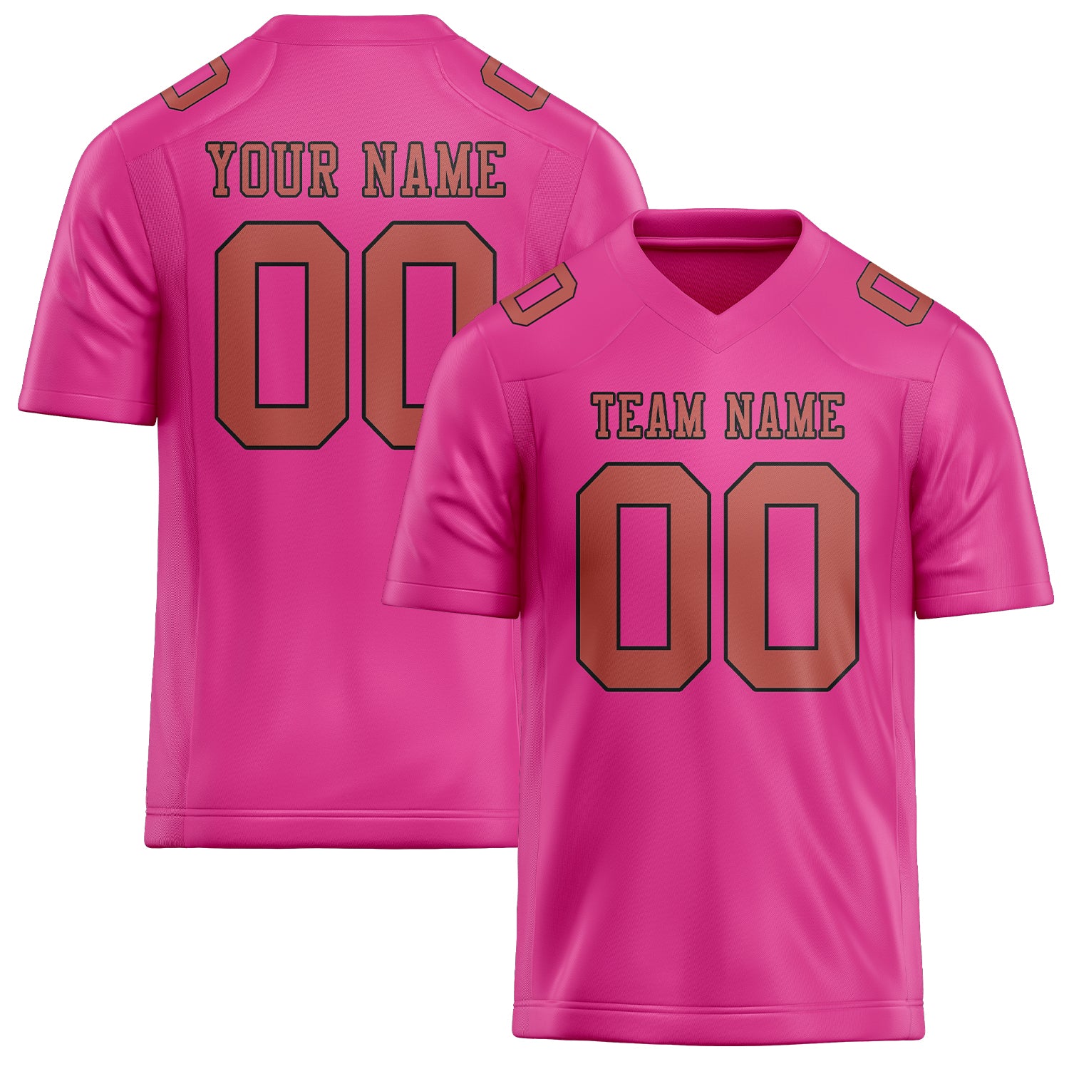 Custom Pink Copper Rose Football Jersey