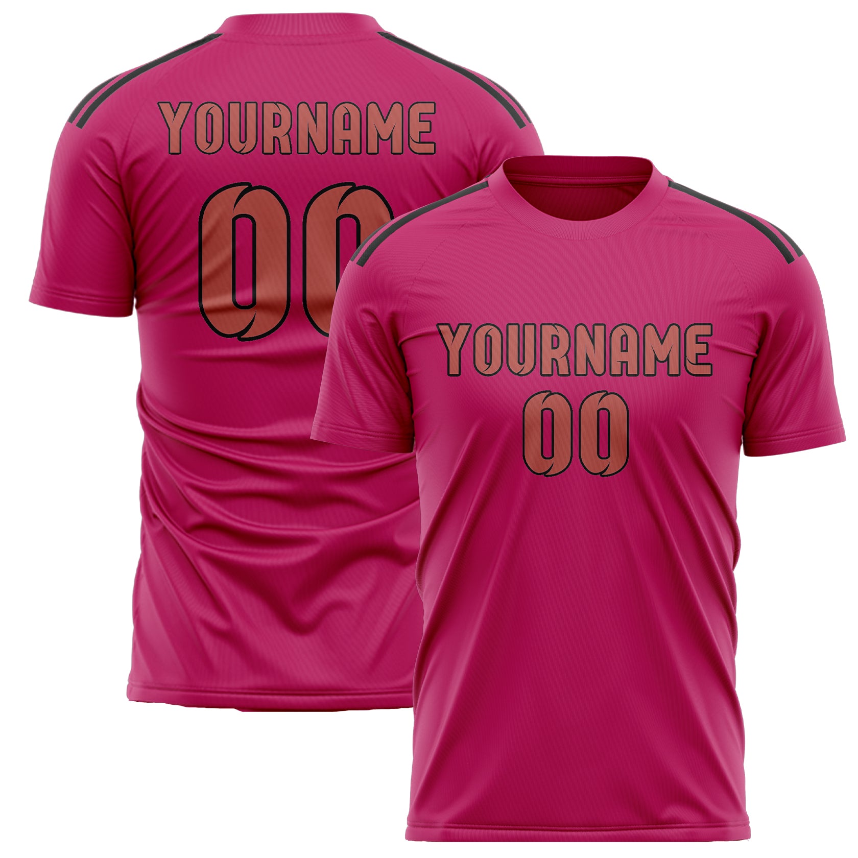 Custom Pink Copper Rose Soccer Jersey