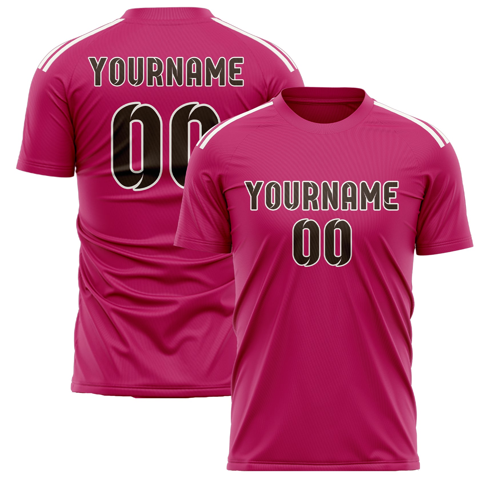 Custom Pink Brown Soccer Jersey