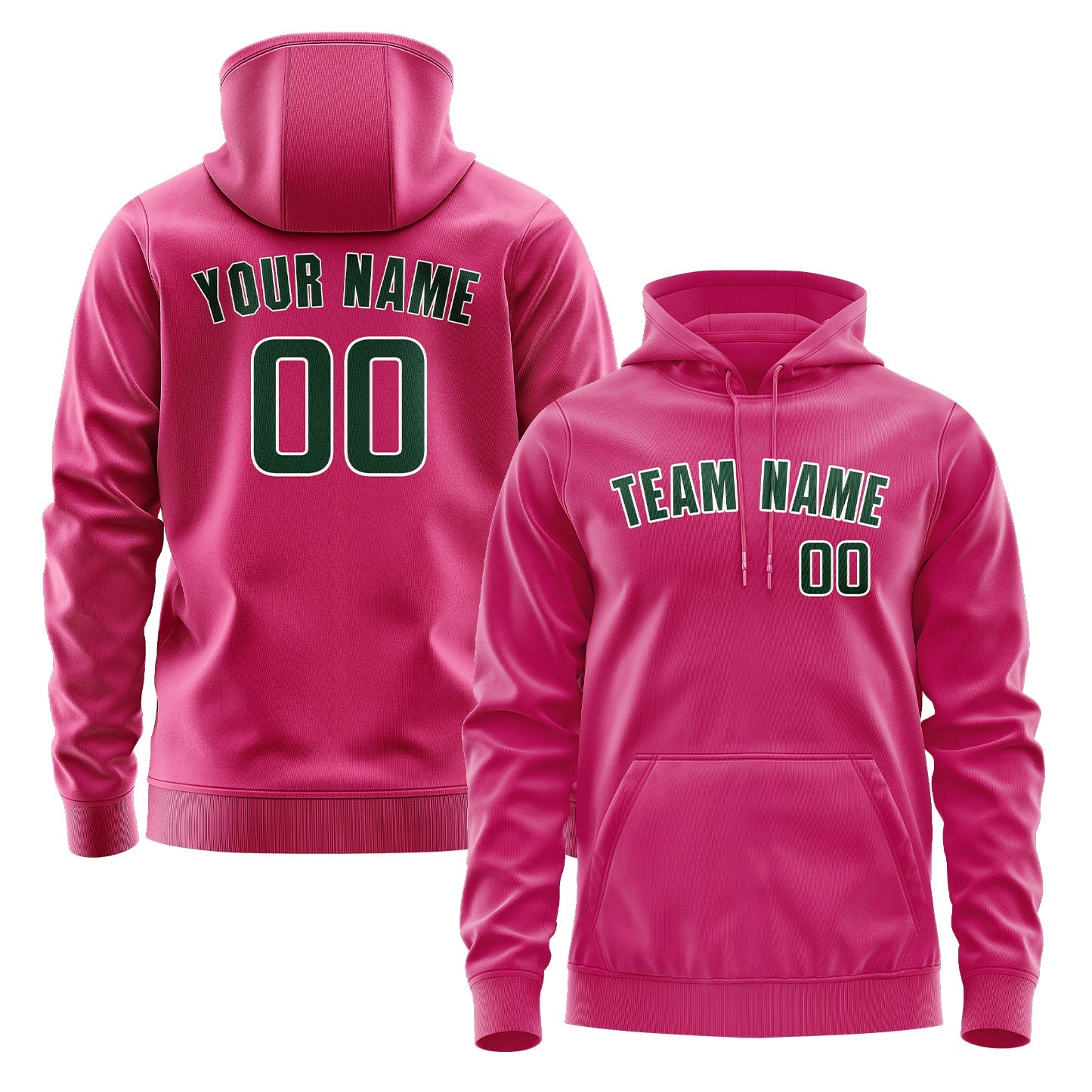 Custom Pink Green Hoodie