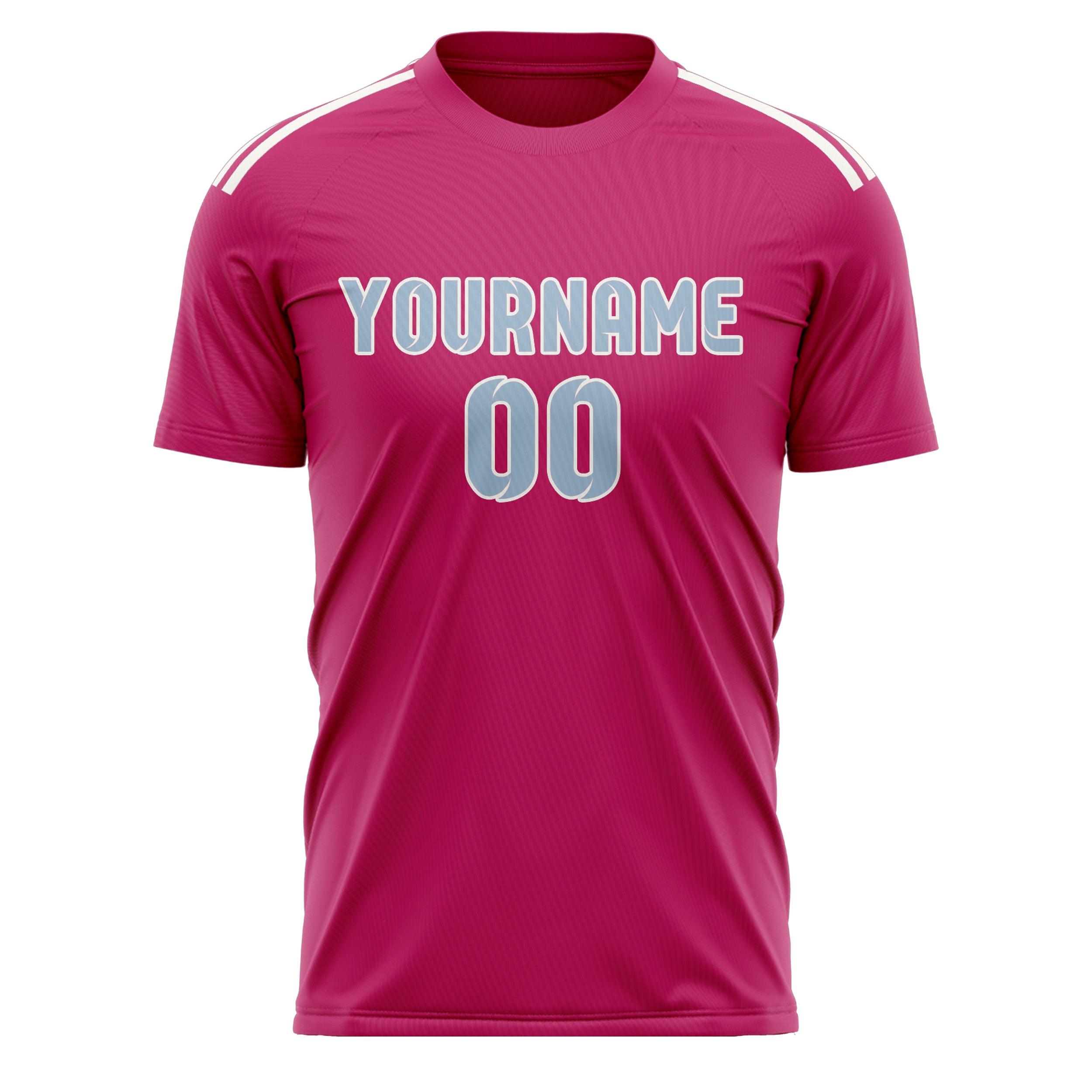 Custom Pink Light Blue Soccer Jersey