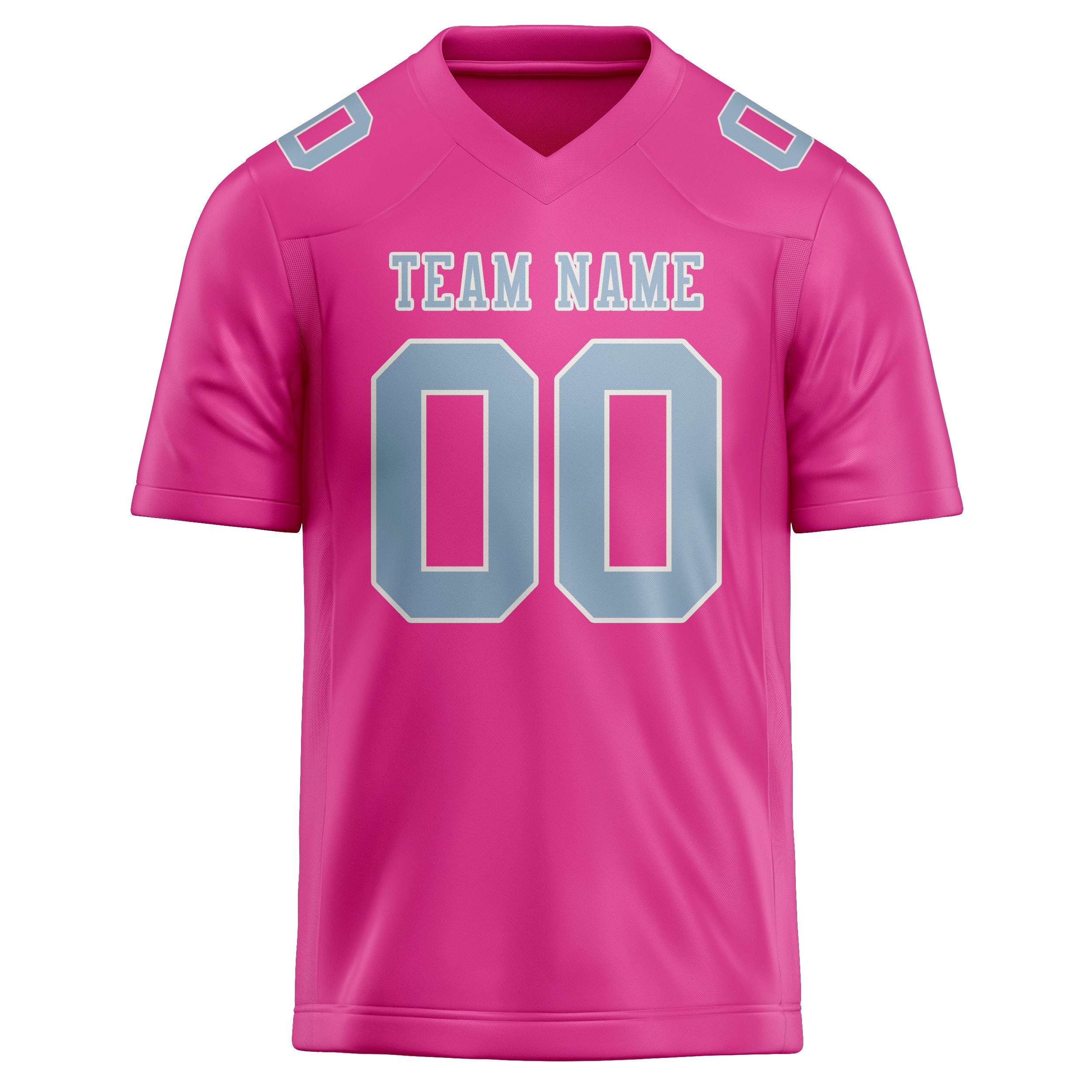 Custom Pink Light Blue Football Jersey