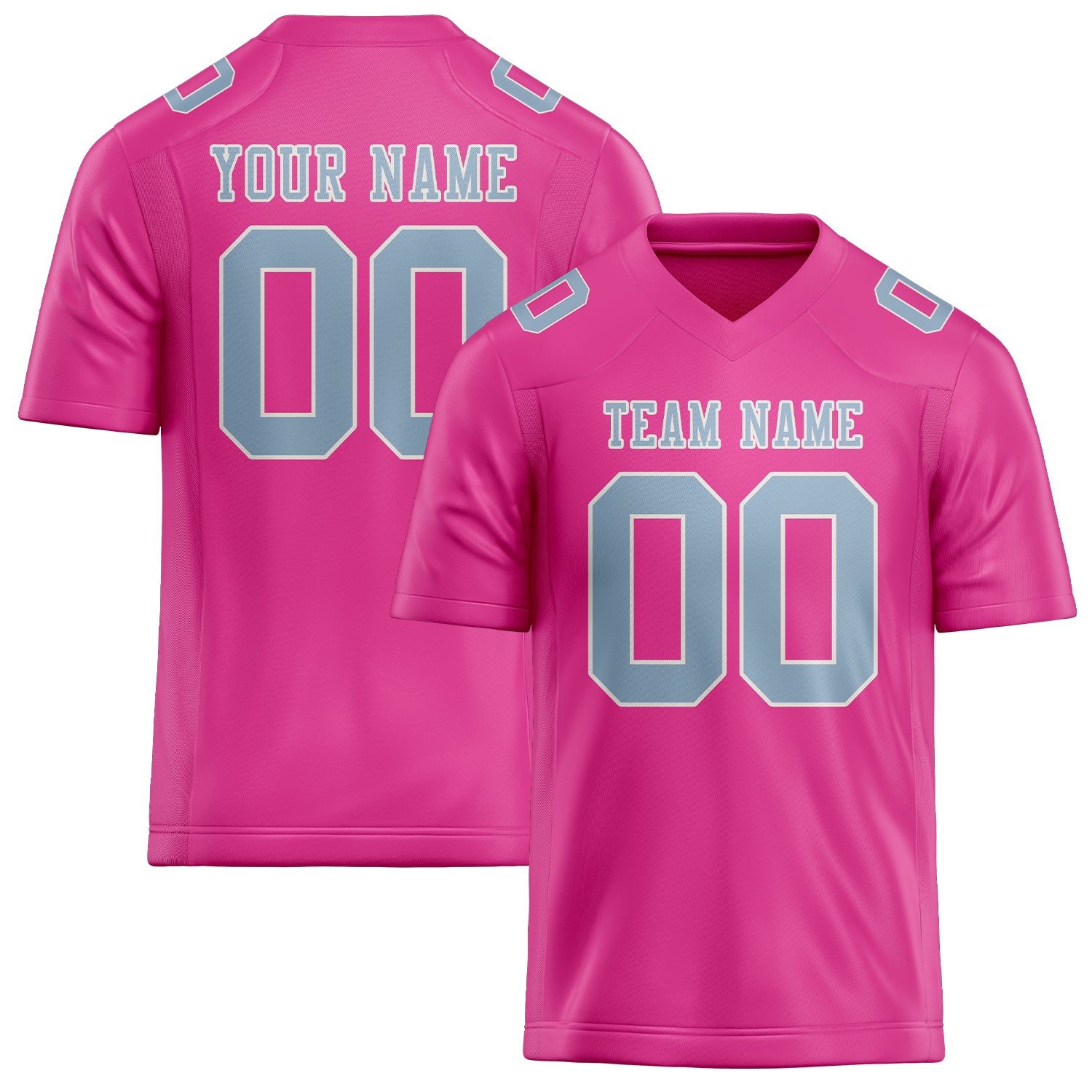 Custom Pink Light Blue Football Jersey