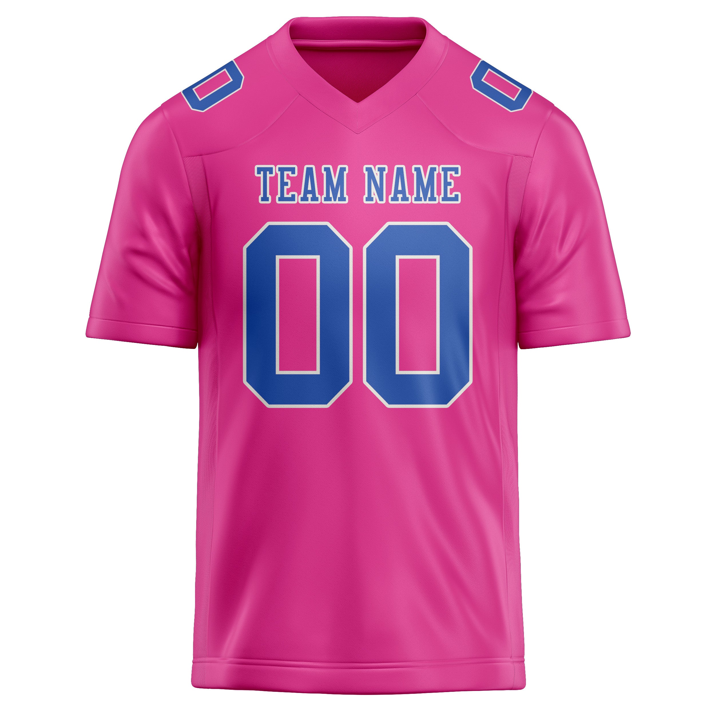 Custom Pink Sky Blue Football Jersey