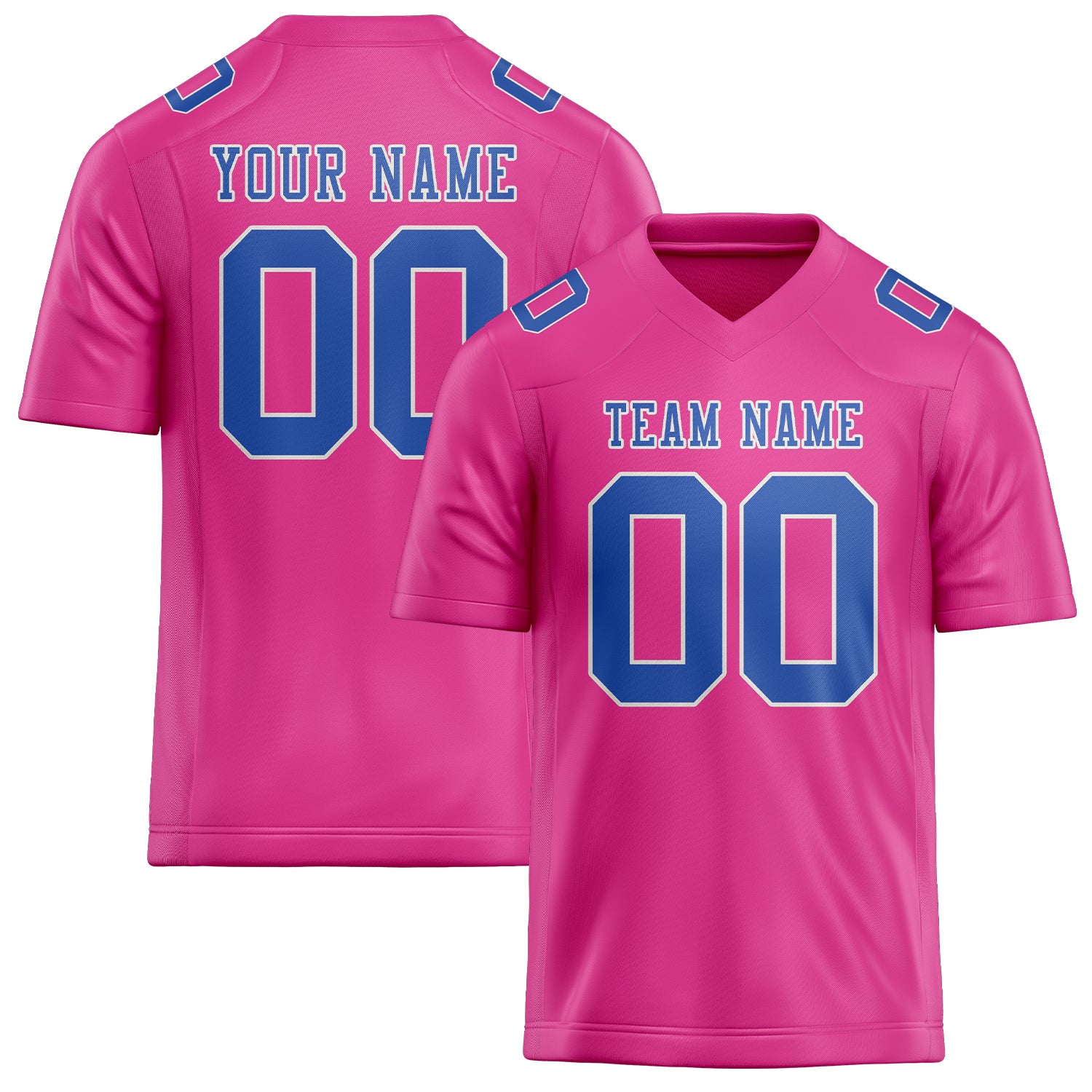 Custom Pink Sky Blue Football Jersey