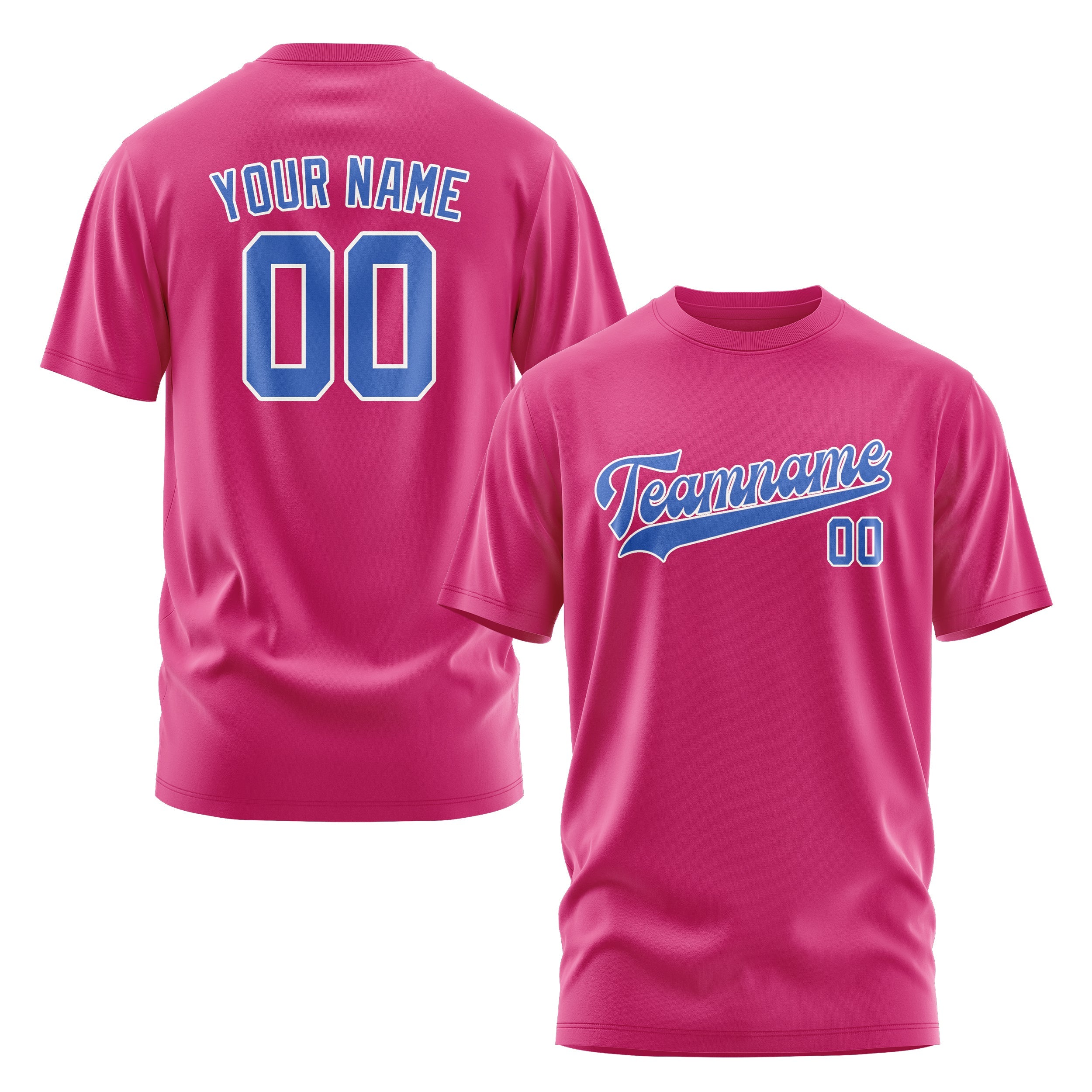 Custom Pink Sky Blue T-Shirt