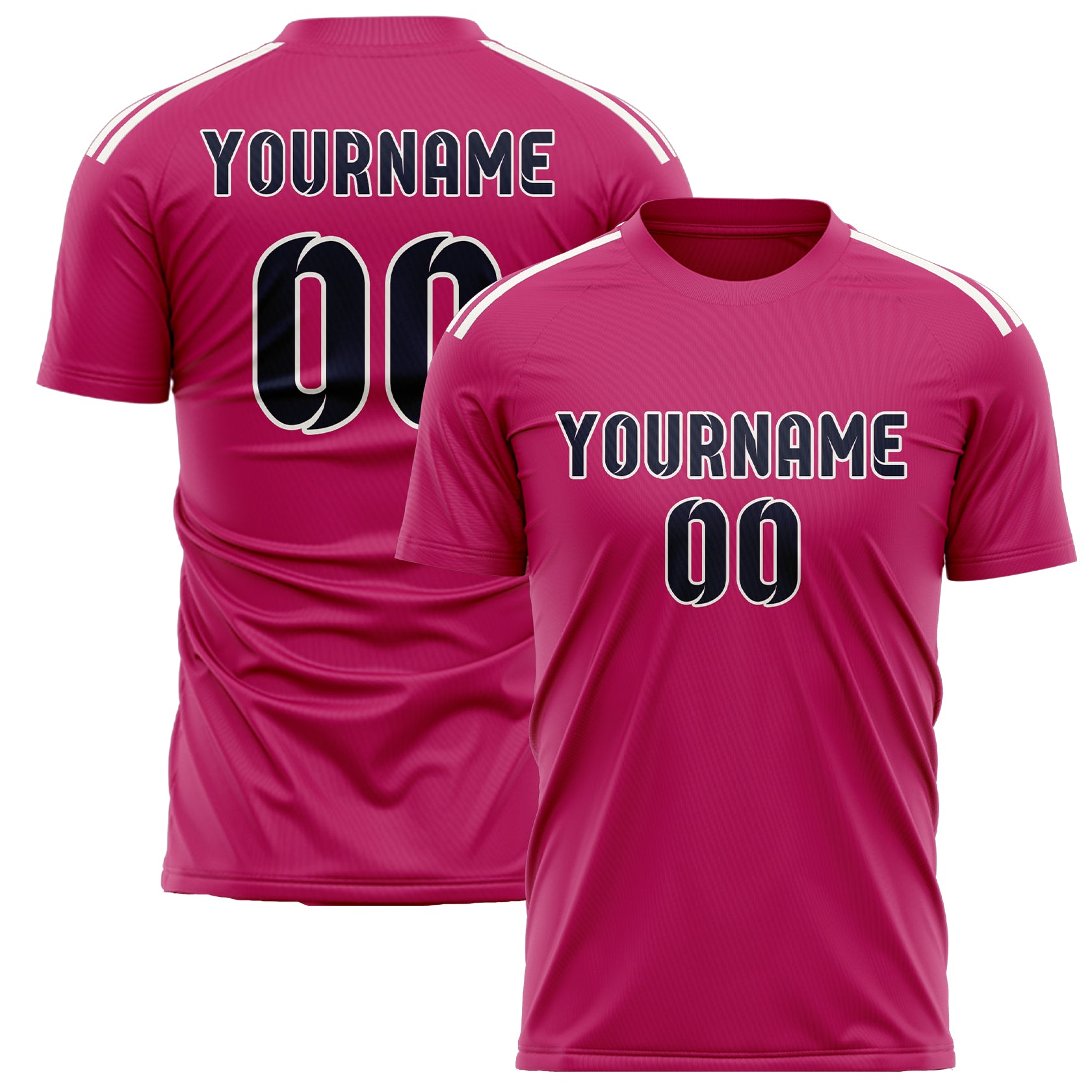Custom Pink Navy Soccer Jersey