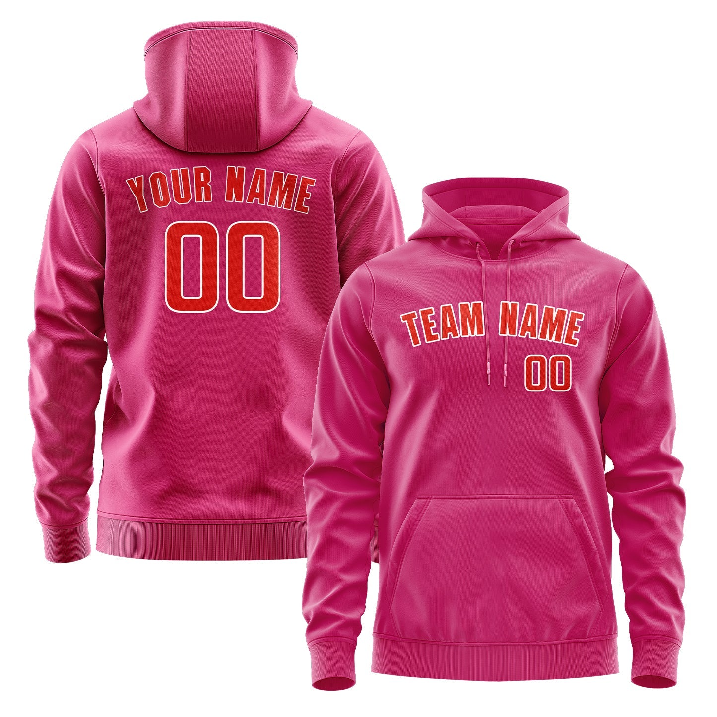 Custom Pink Orange Red Hoodie