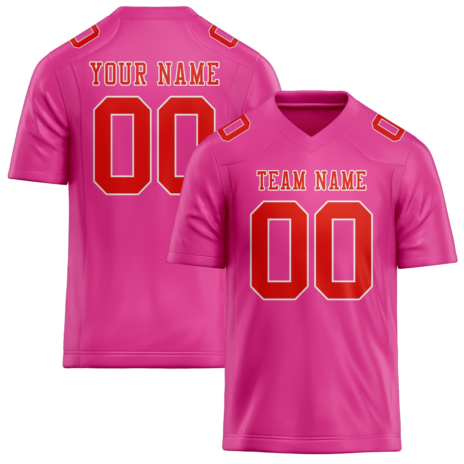 Custom Pink Orange Red Football Jersey