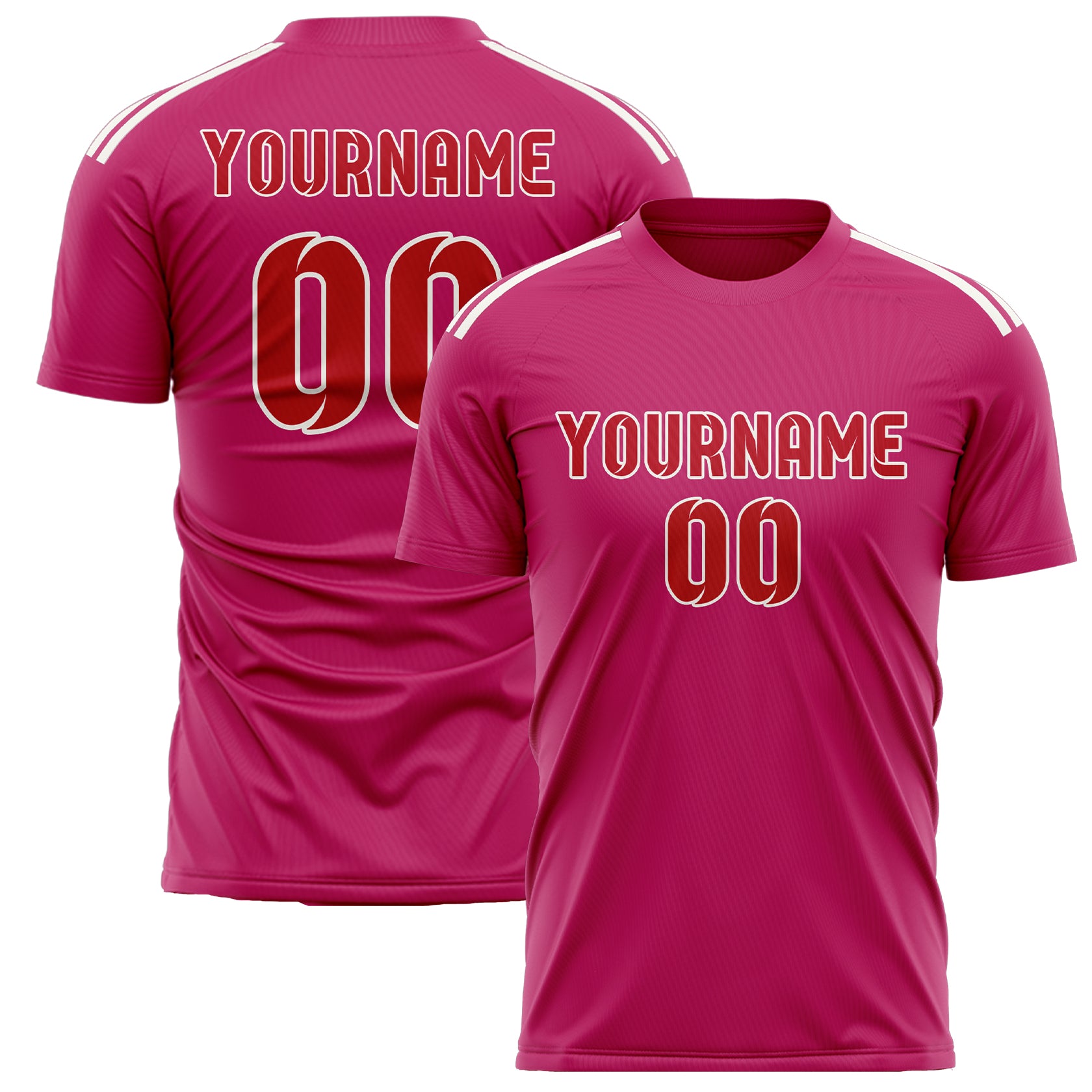 Custom Pink Red Soccer Jersey