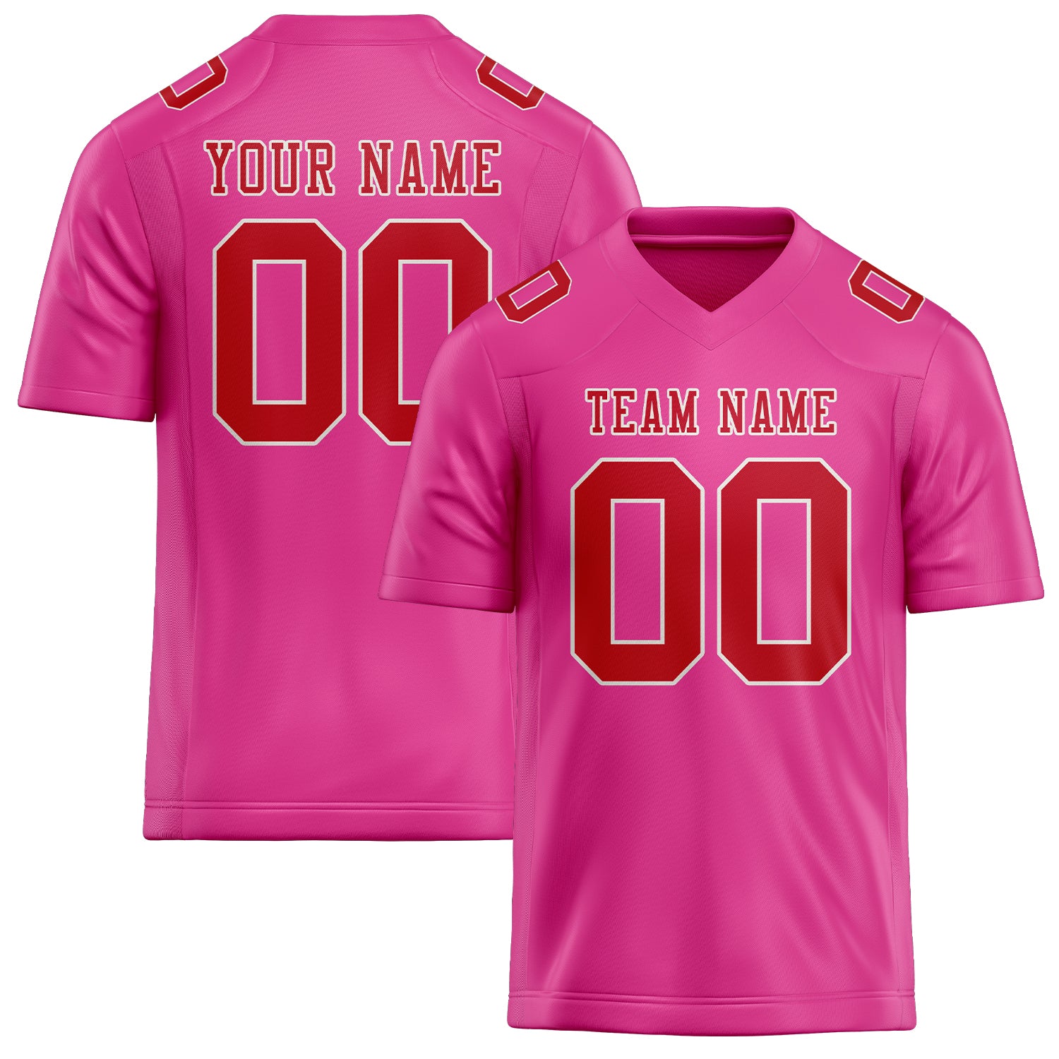 Custom Pink Red Football Jersey