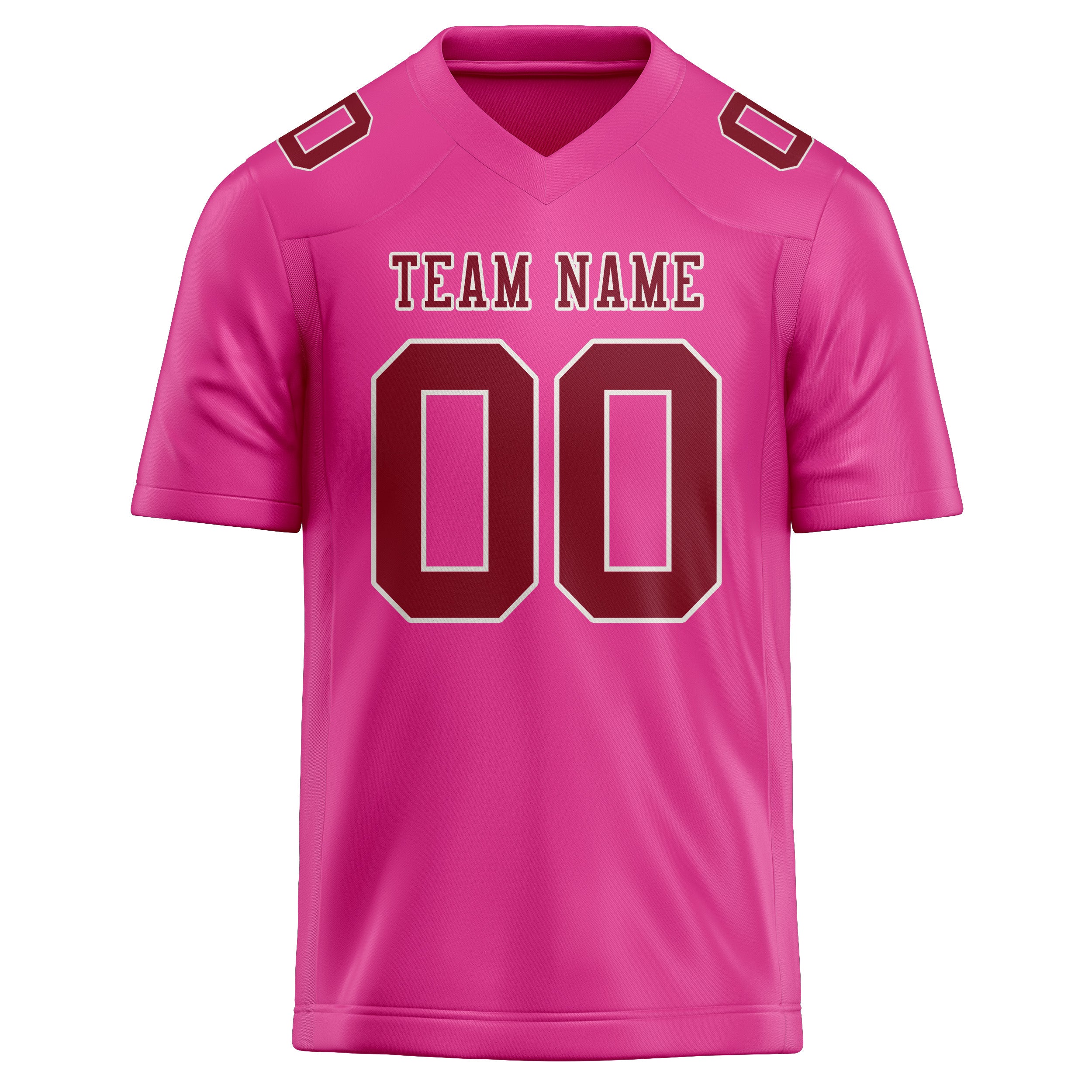 Custom Pink Crimson Red Football Jersey