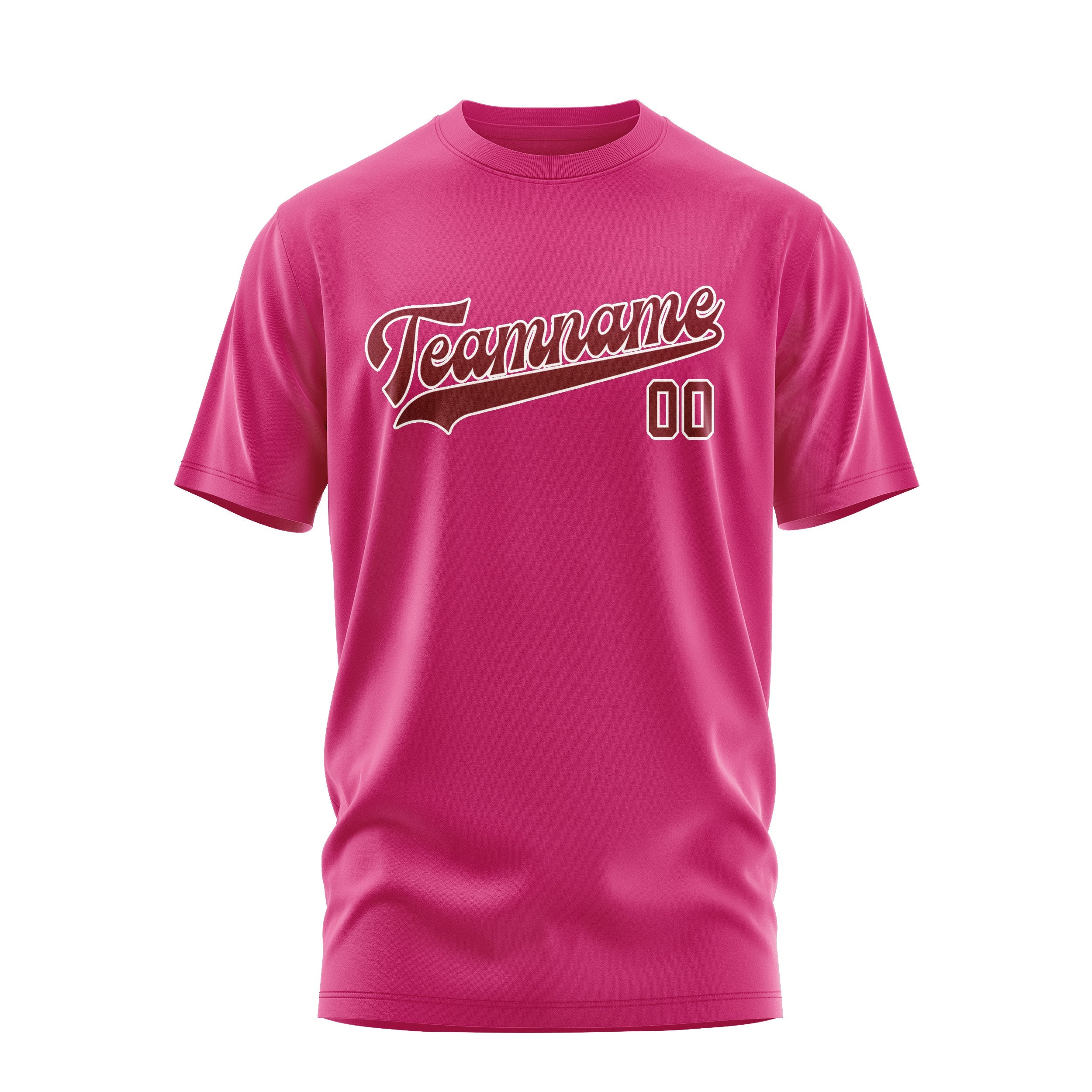 Custom Pink Crimson Red T-Shirt