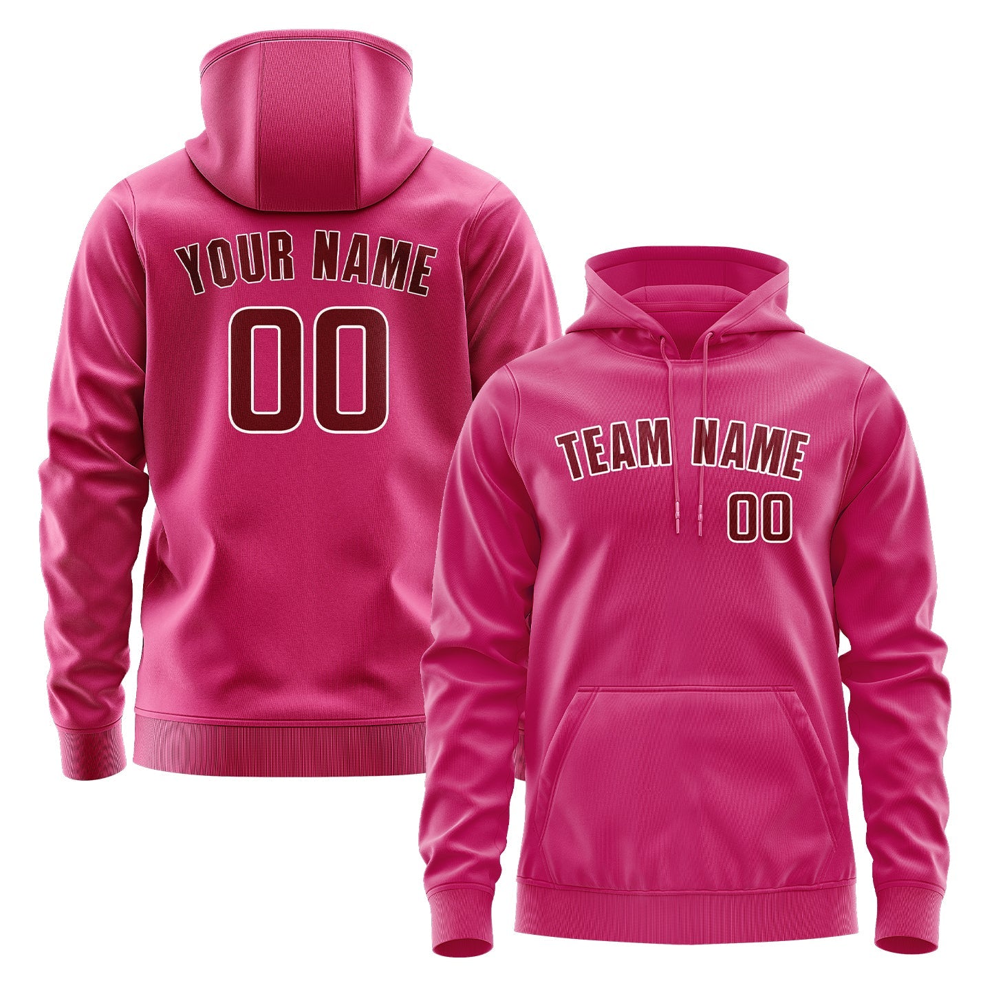 Custom Pink Crimson Red Hoodie