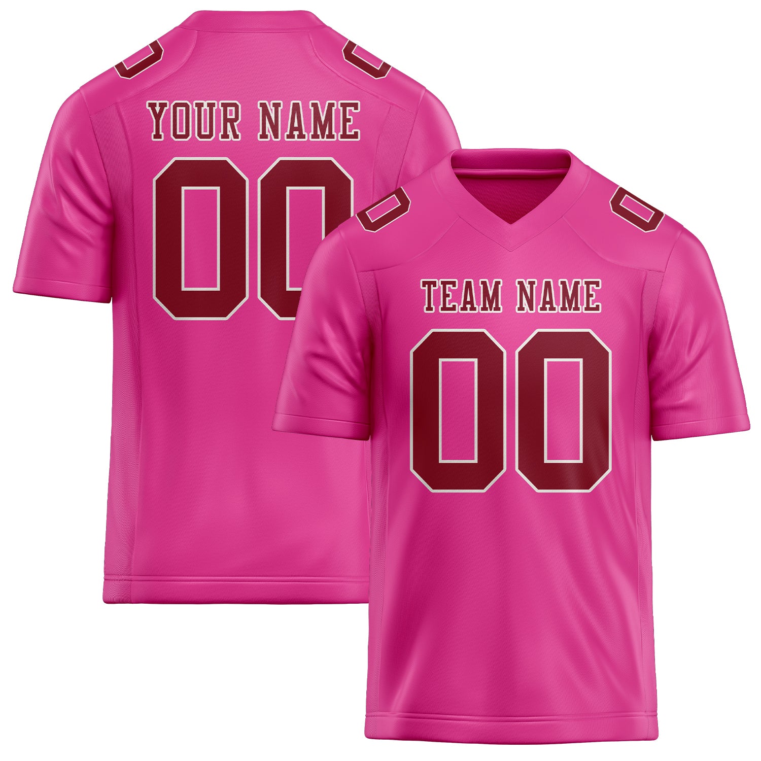 Custom Pink Crimson Red Football Jersey
