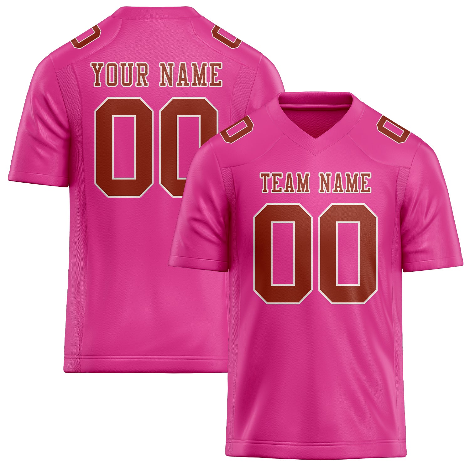 Custom Pink Coral Red Football Jersey