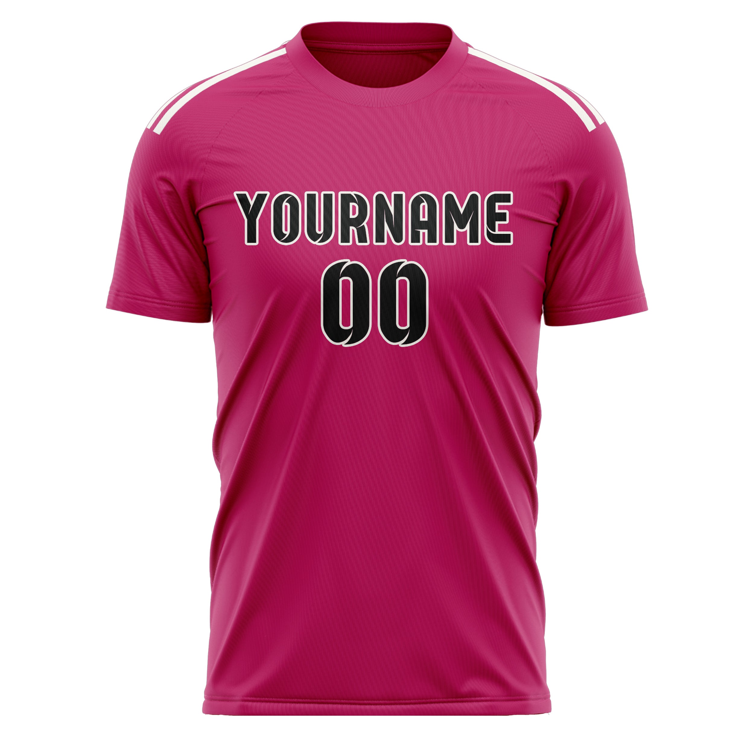 Custom Pink Black Soccer Jersey