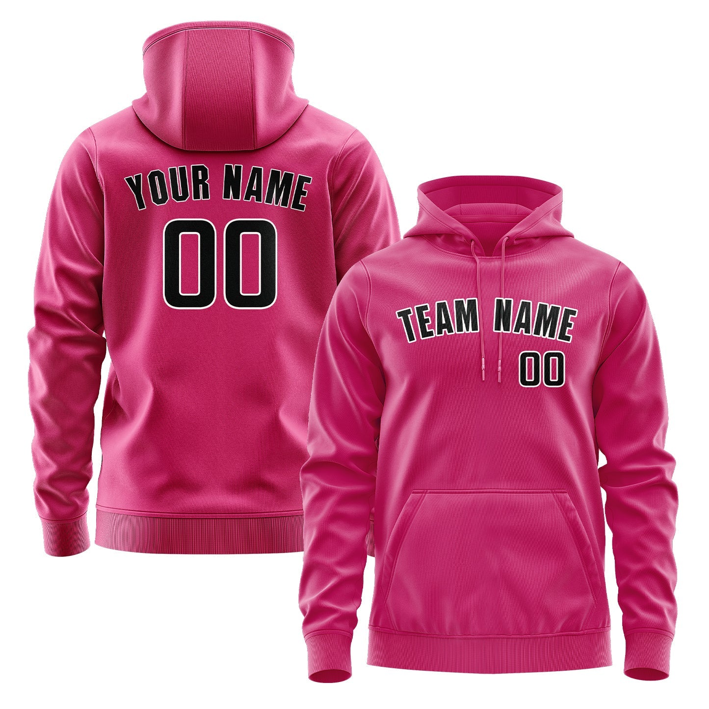 Custom Pink Black Hoodie