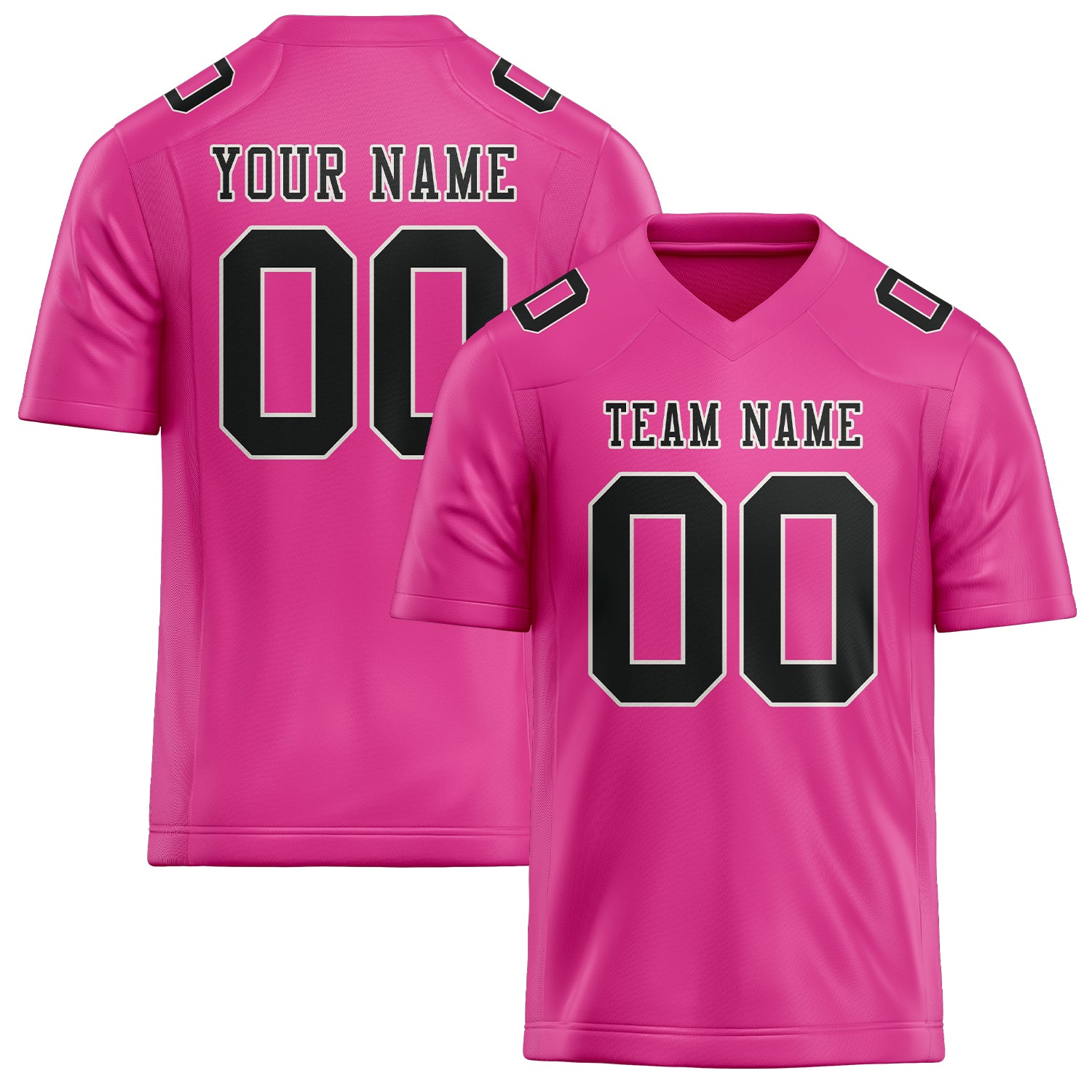 Custom Pink Black Football Jersey
