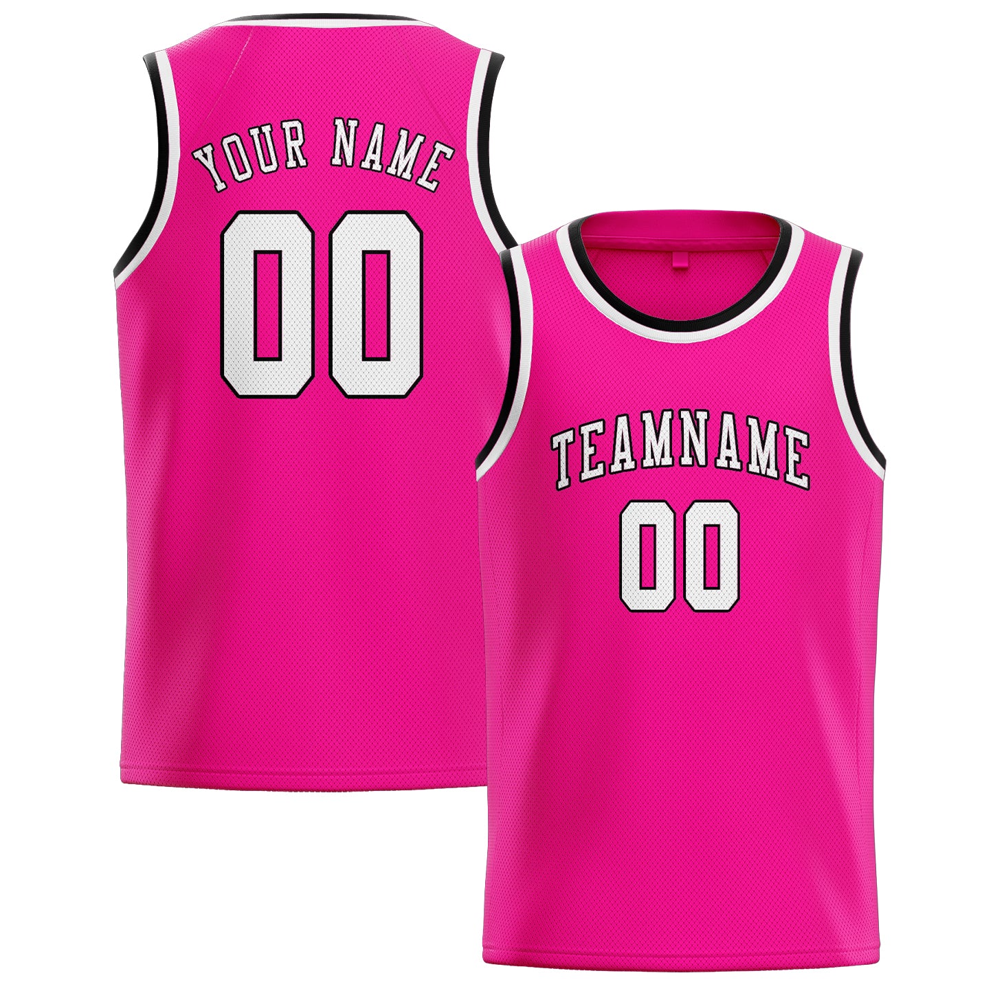 Custom Pink White Basketball Jersey