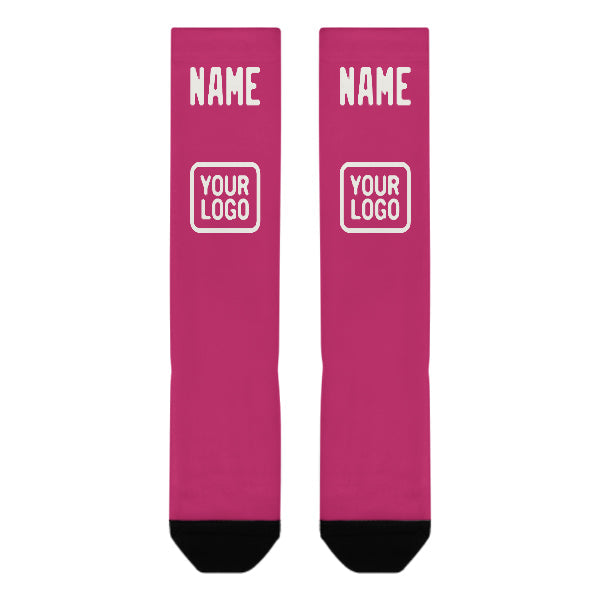 Custom Pink White Knee-High Sock