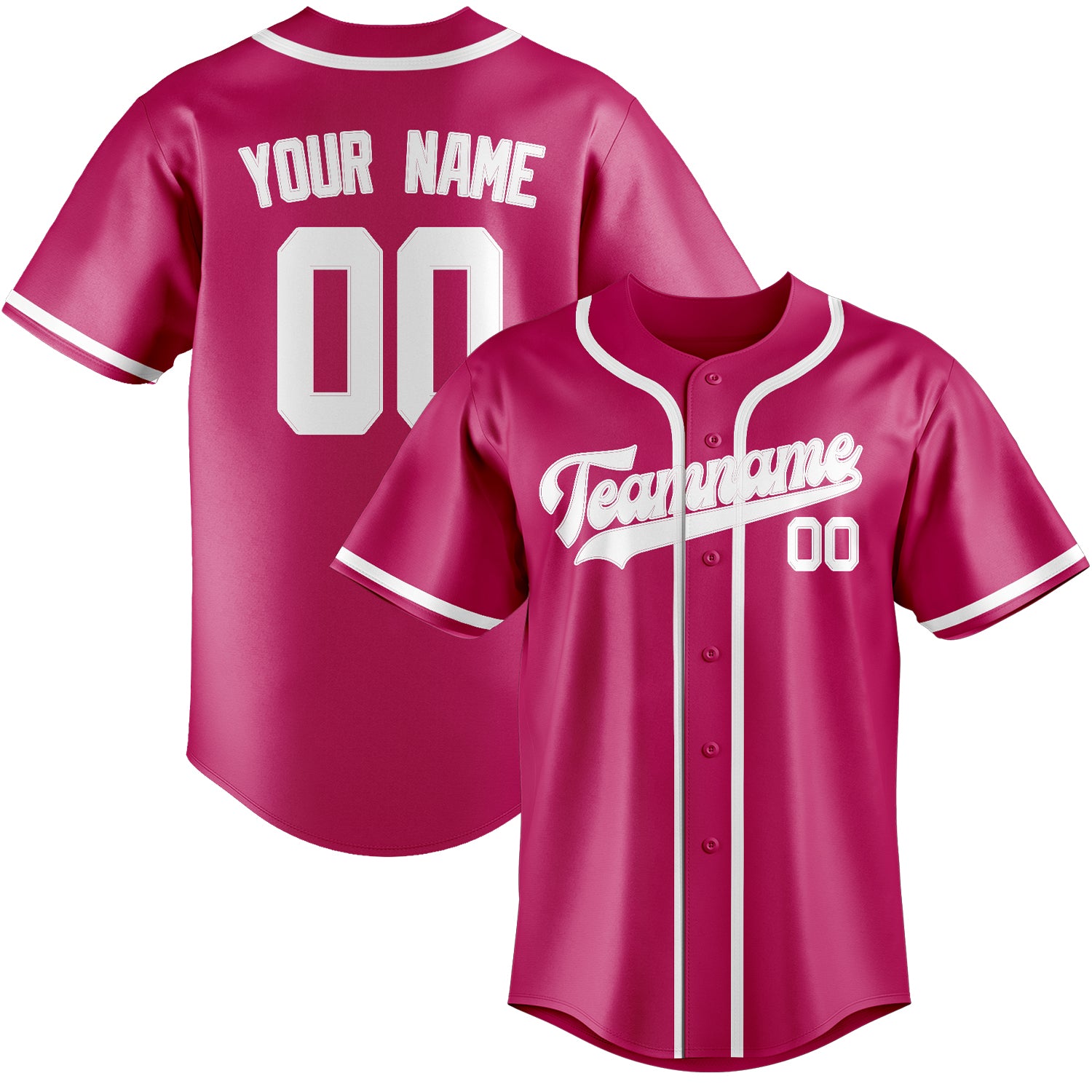 Custom Pink White Baseball Jersey