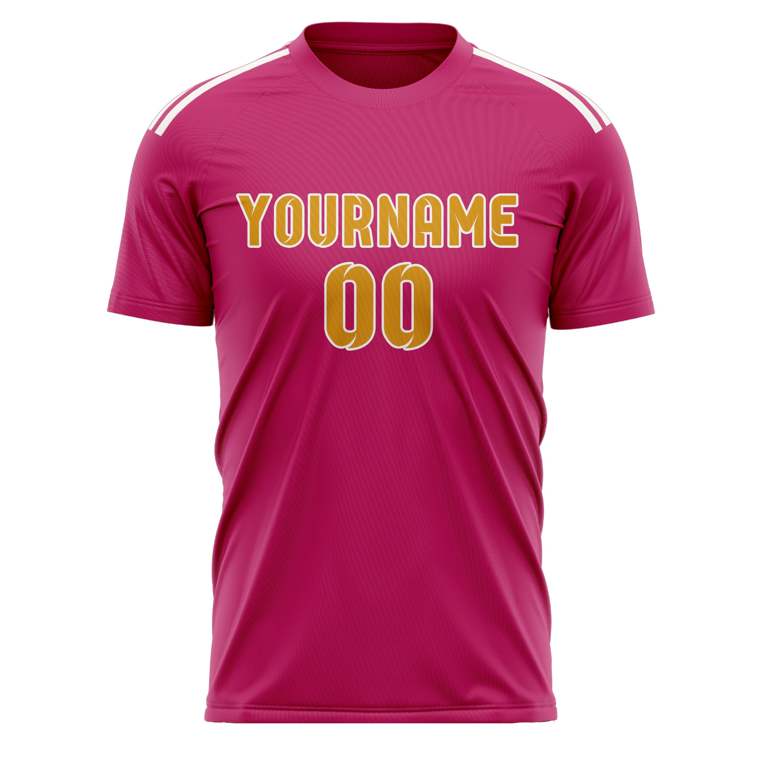 Custom Pink Yellow Soccer Jersey