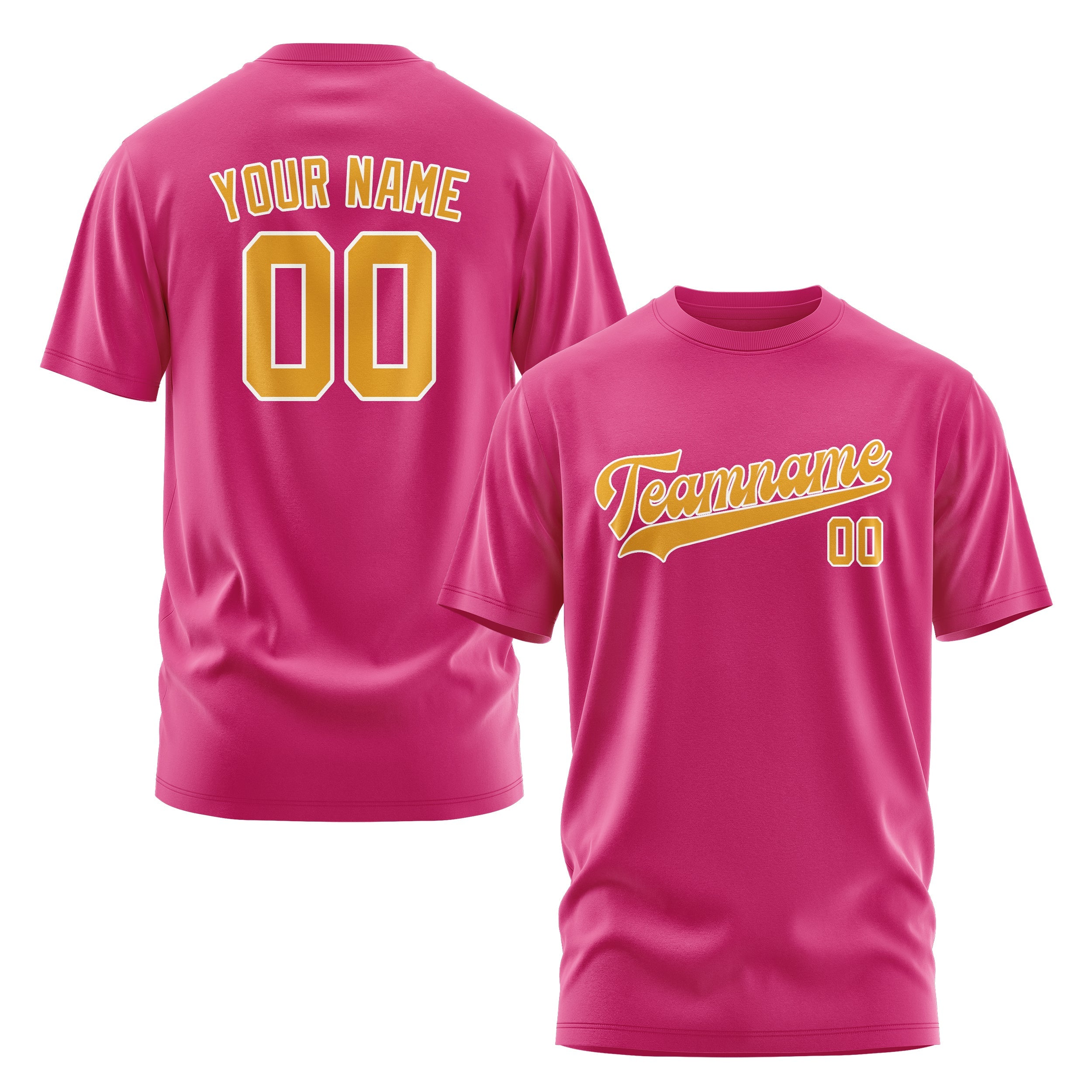 Custom Pink Yellow T-Shirt