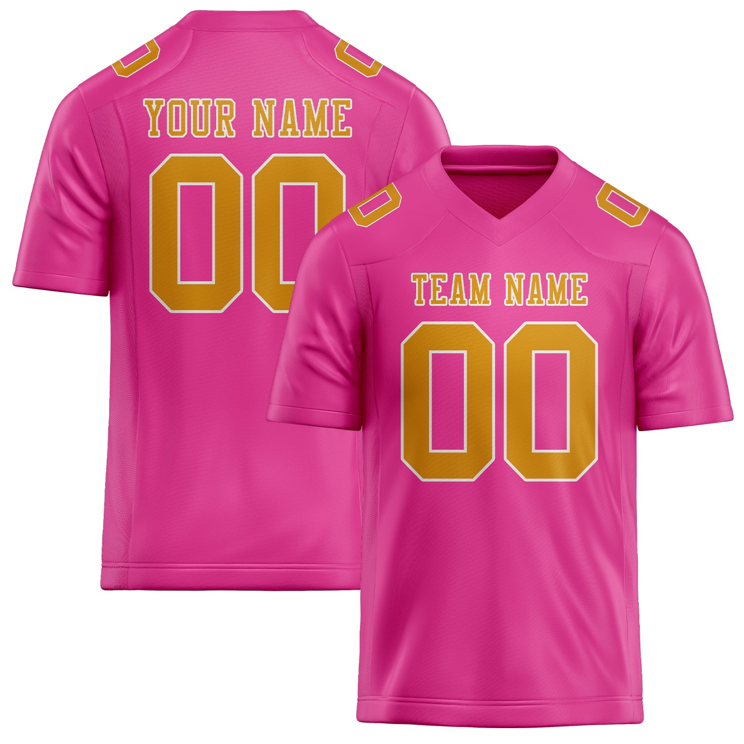 Custom Pink Yellow Football Jersey