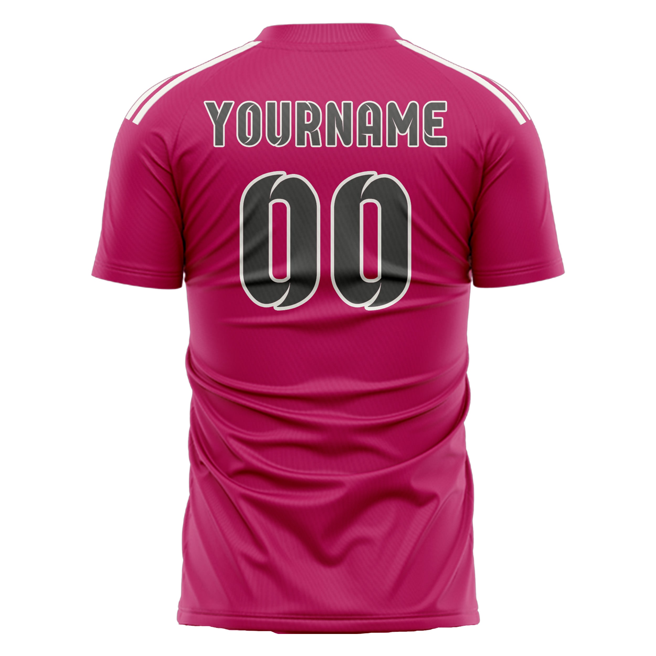 Custom Pink Dark Grey Soccer Jersey