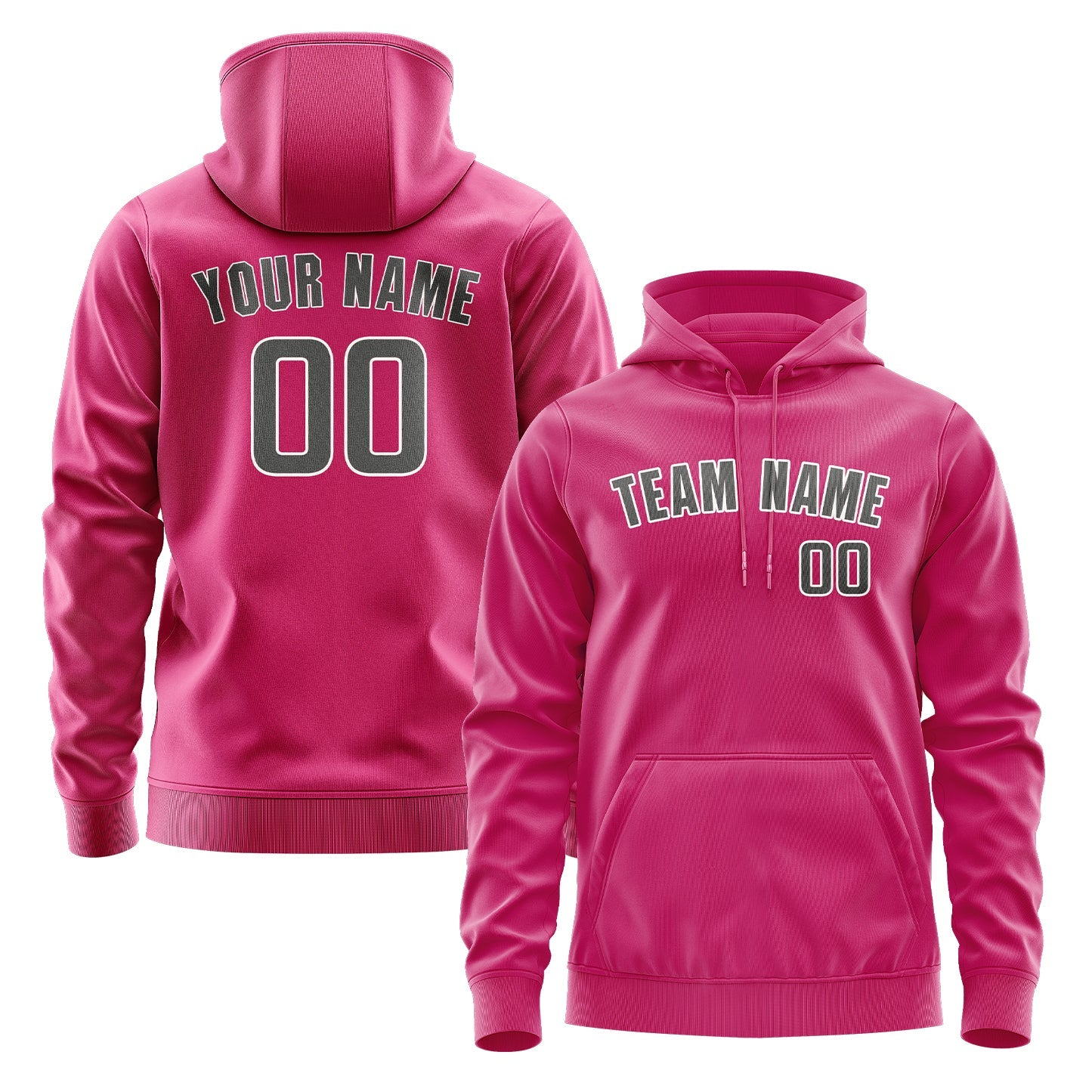 Custom Pink Dark Grey Hoodie