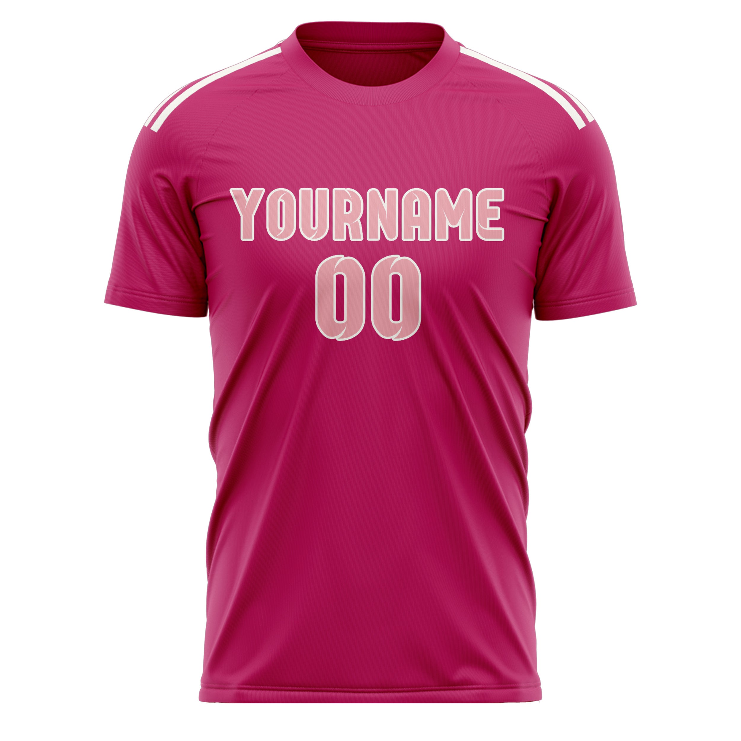 Custom Pink Light Pink Soccer Jersey