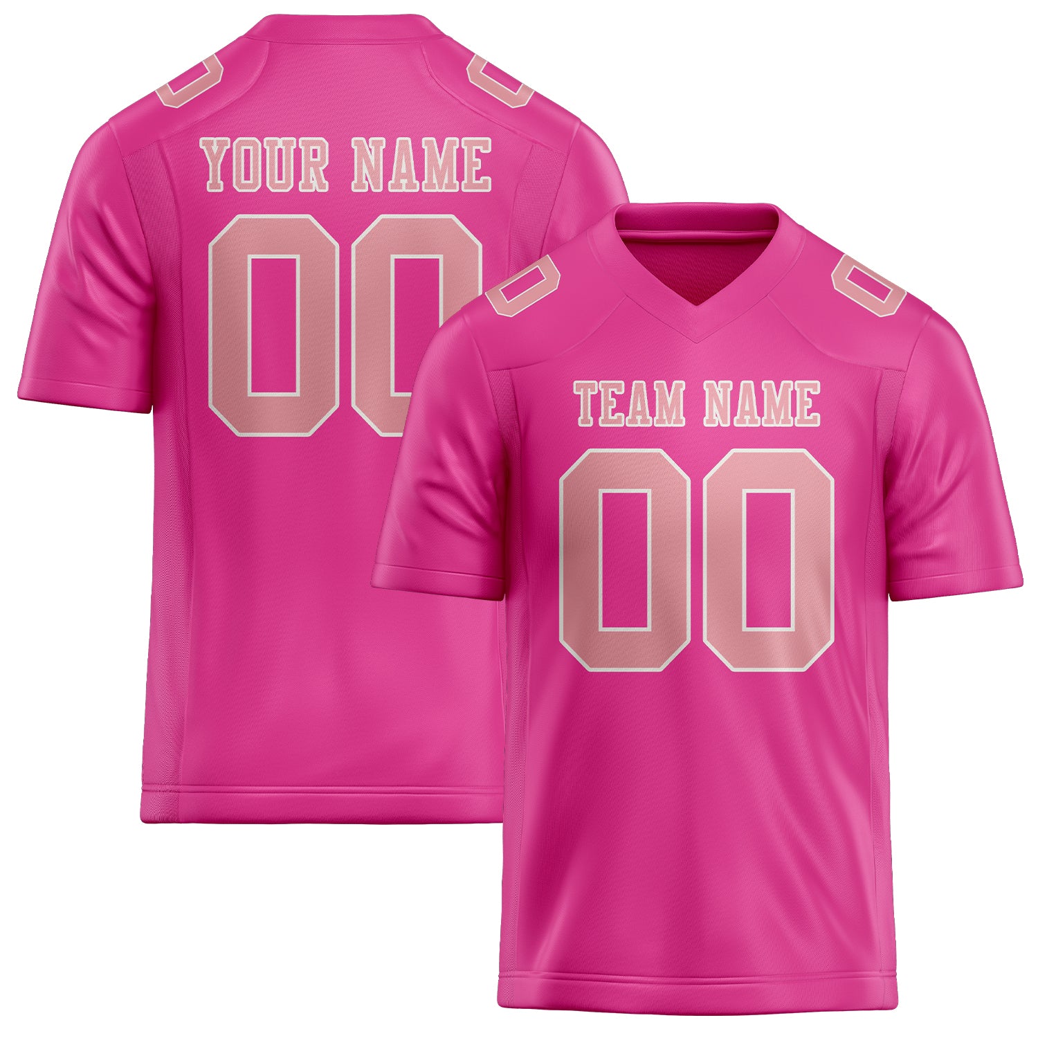 Custom Pink Light Pink Football Jersey