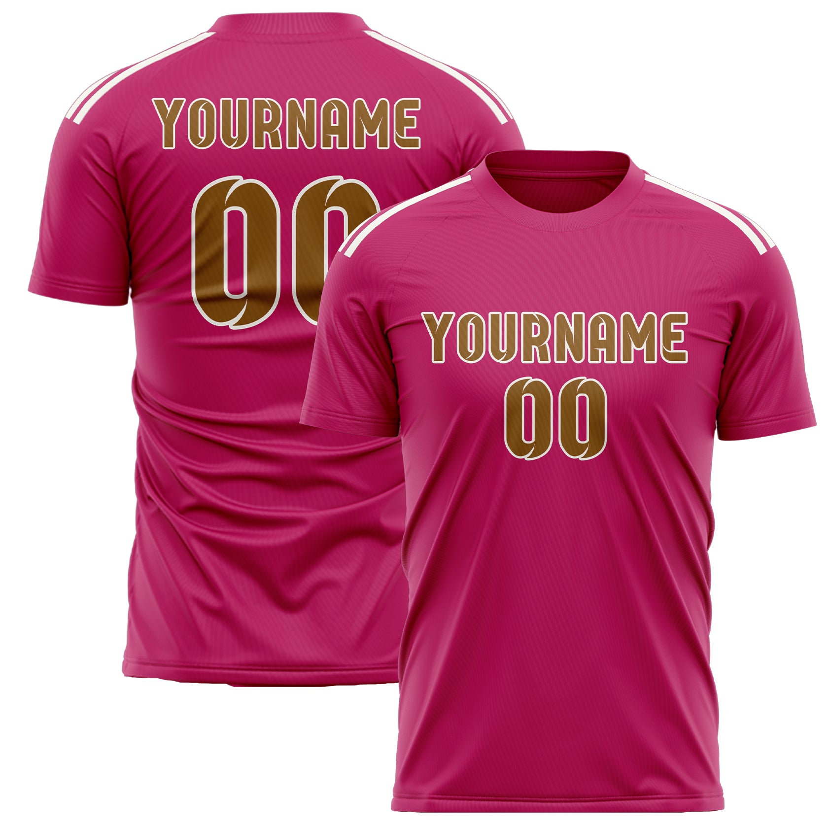 Custom Pink Khaki Soccer Jersey