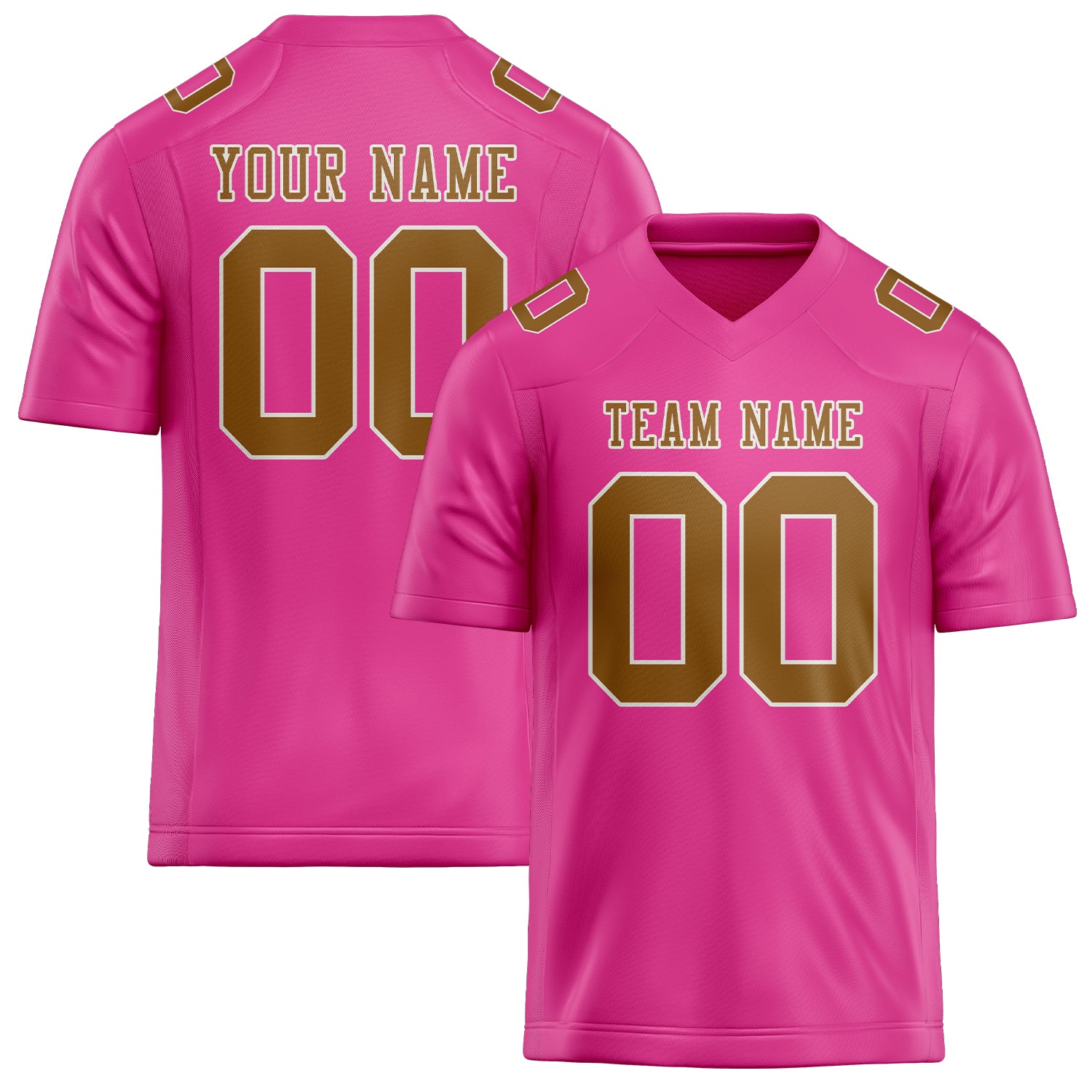 Custom Pink Khaki Football Jersey