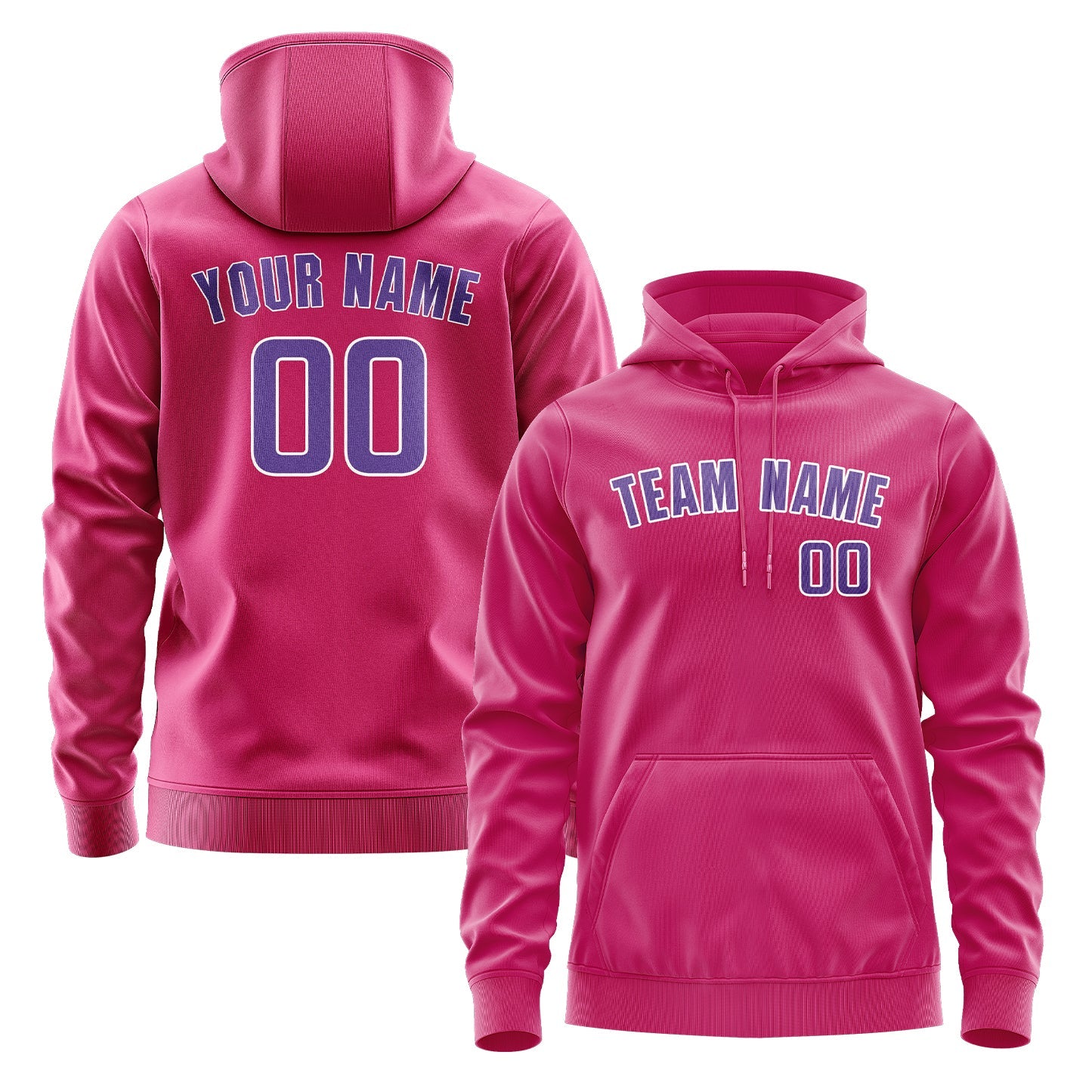 Custom Pink Light Purple Hoodie