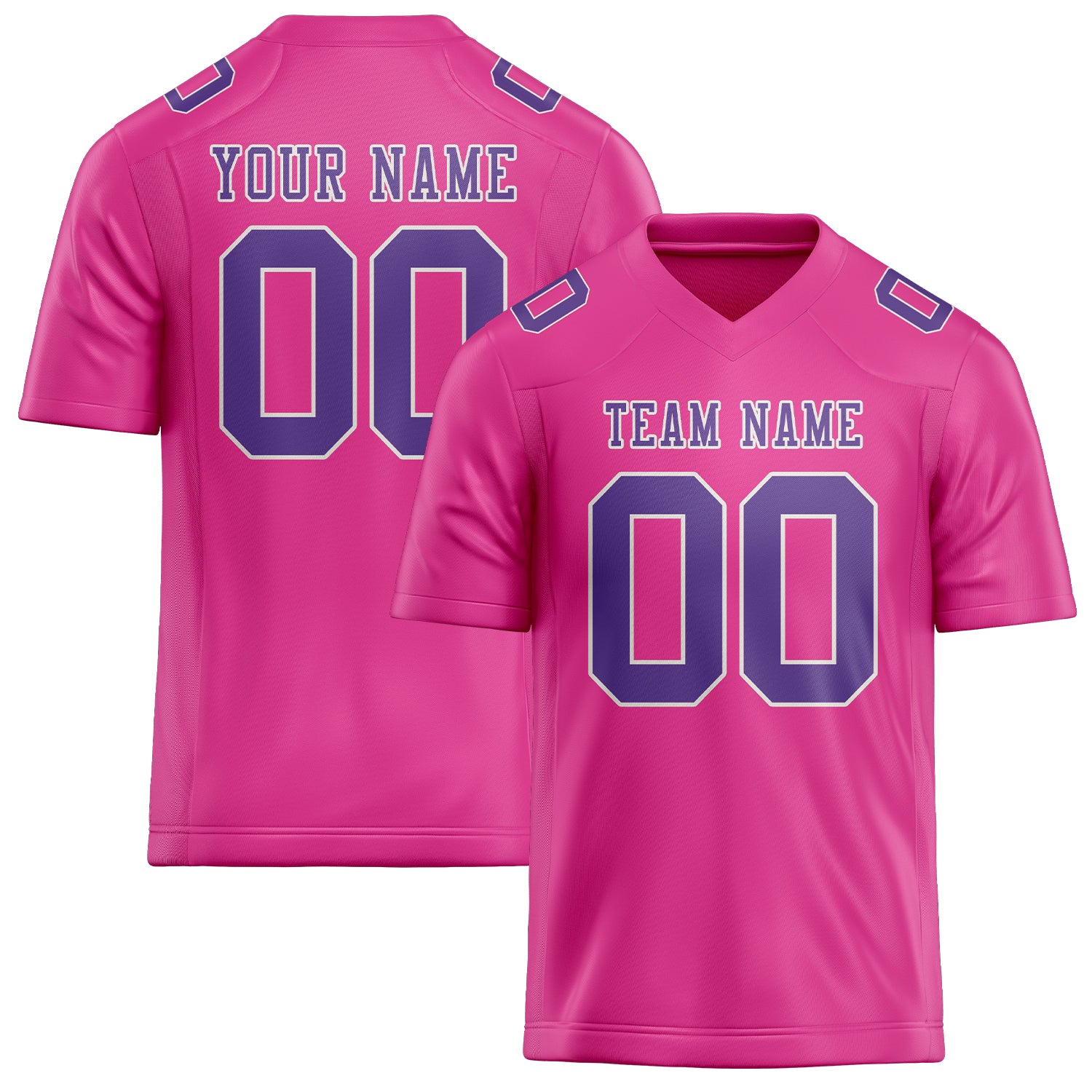 Custom Pink Light Purple Football Jersey