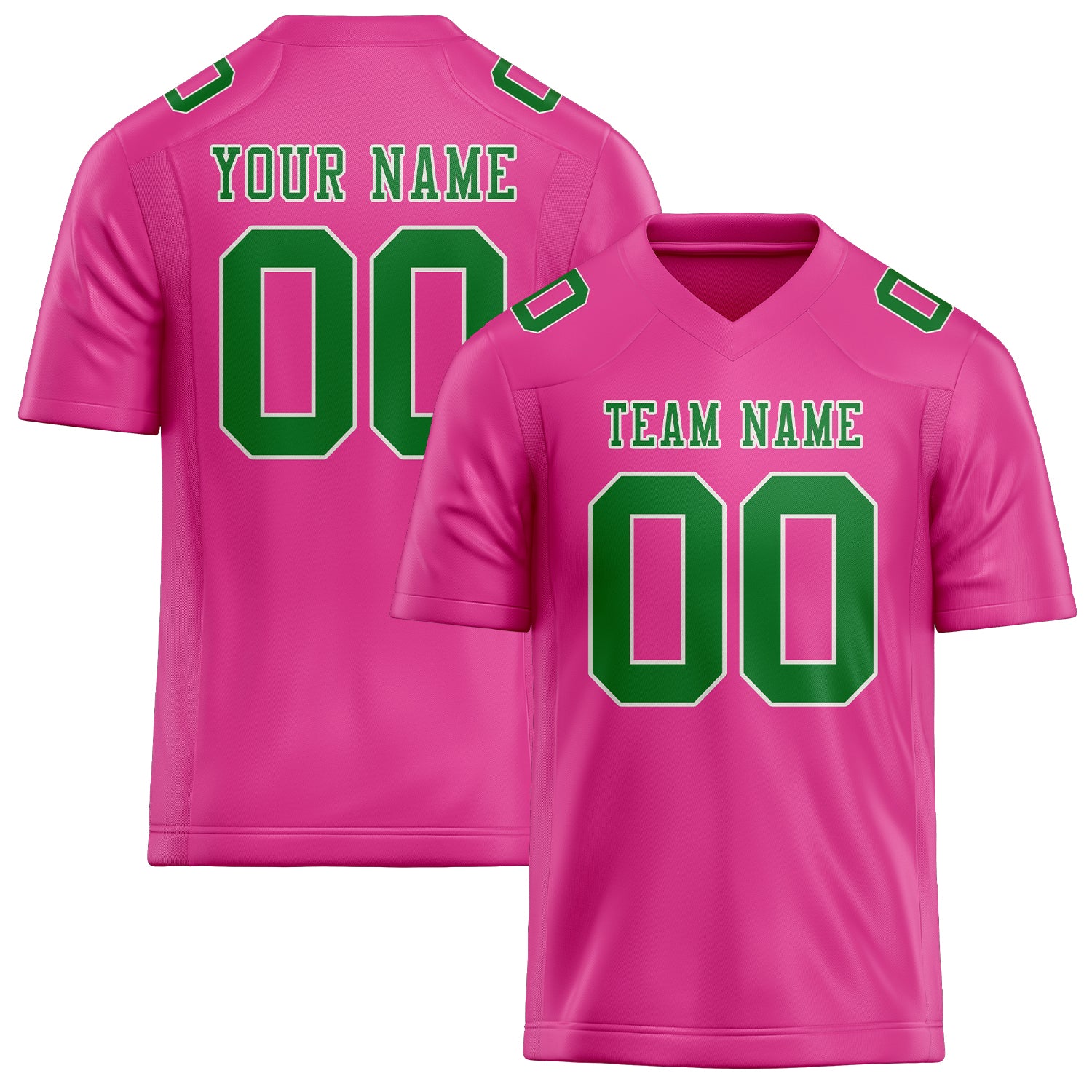 Custom Pink Emerald Green Football Jersey