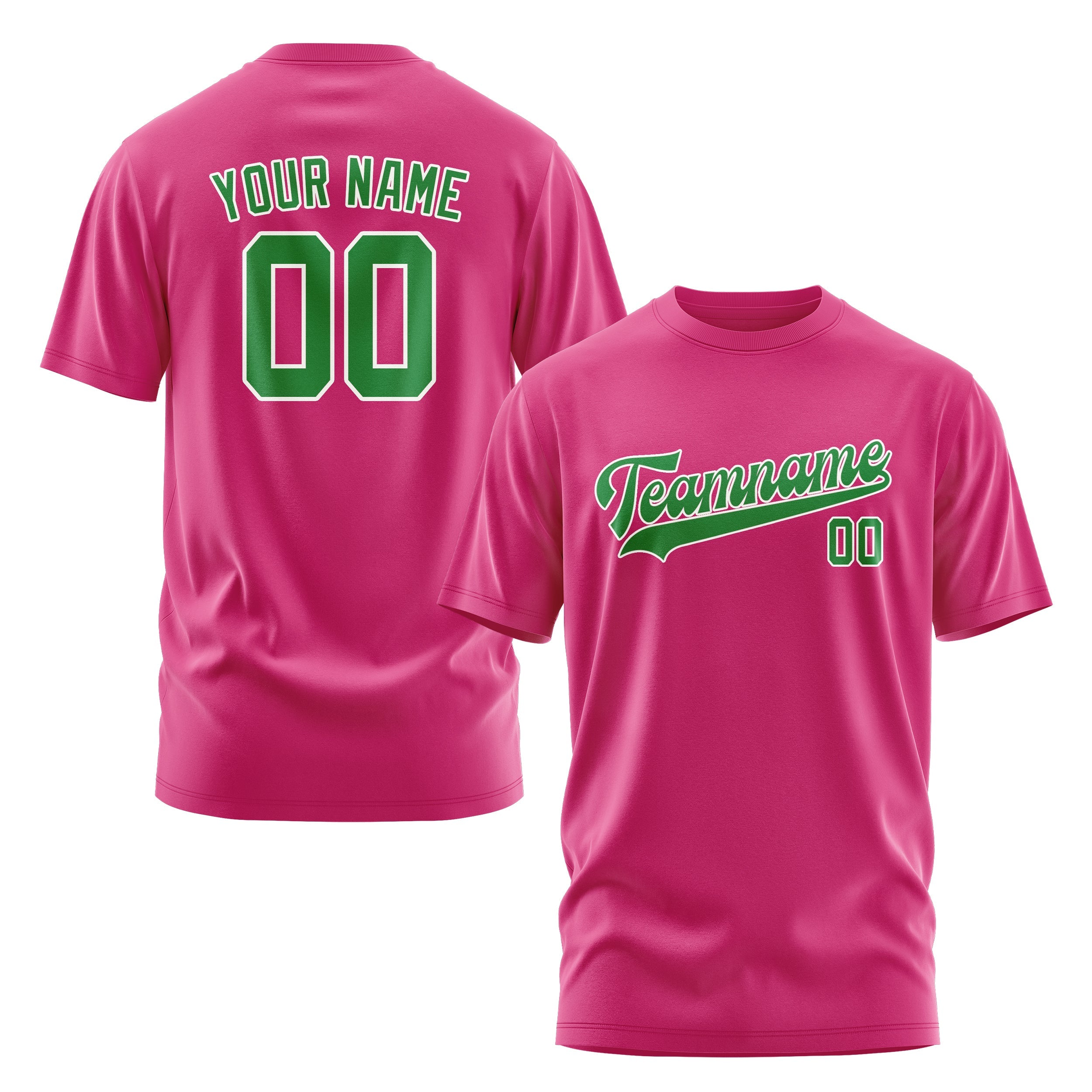 Custom Pink Emerald Green T-Shirt