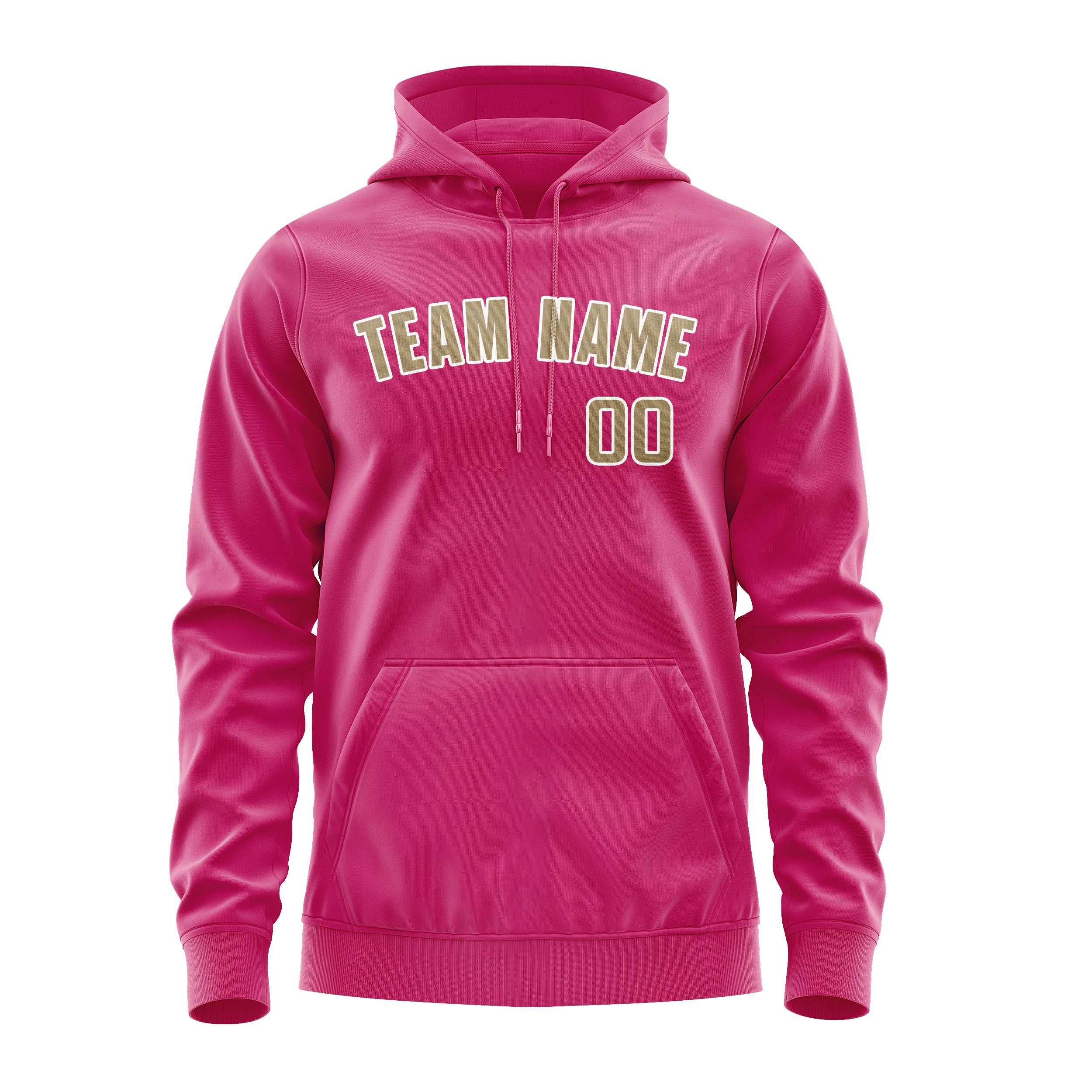 Custom Pink Light Khaki Hoodie